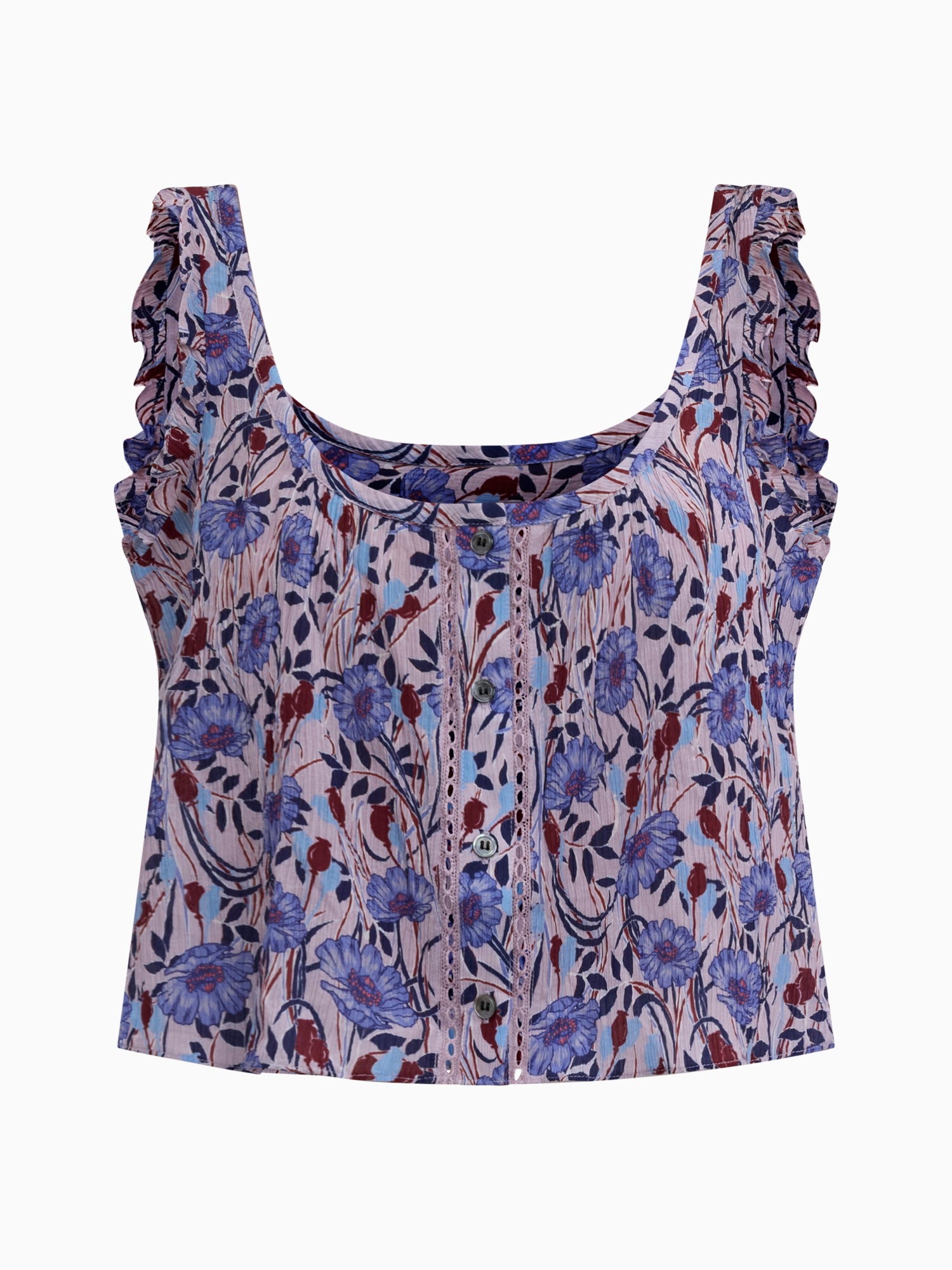 Daphne Crinkle Tank in Iris Multi by Rebecca Taylor