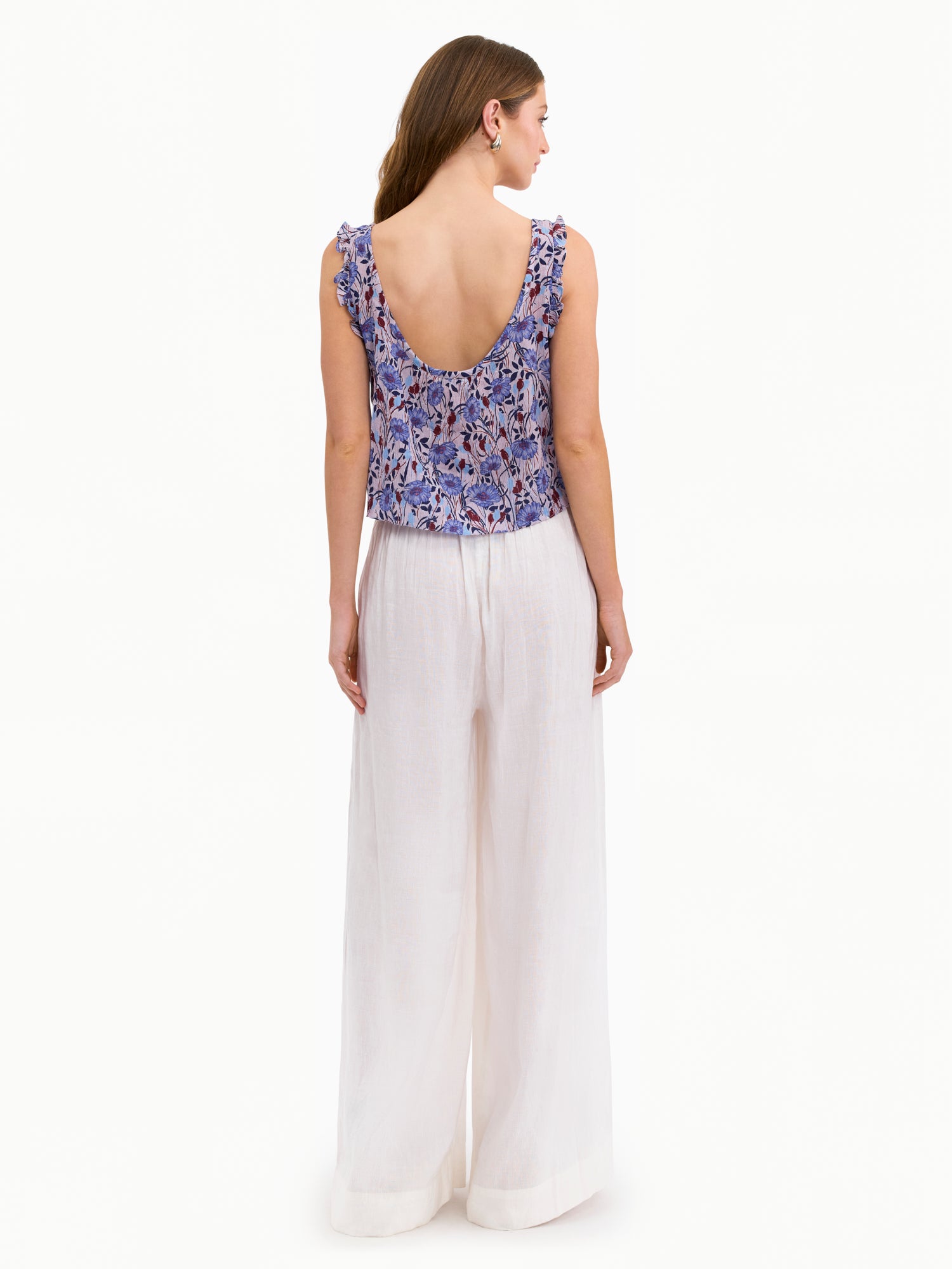 Daphne Crinkle Tank in Iris Multi by Rebecca Taylor