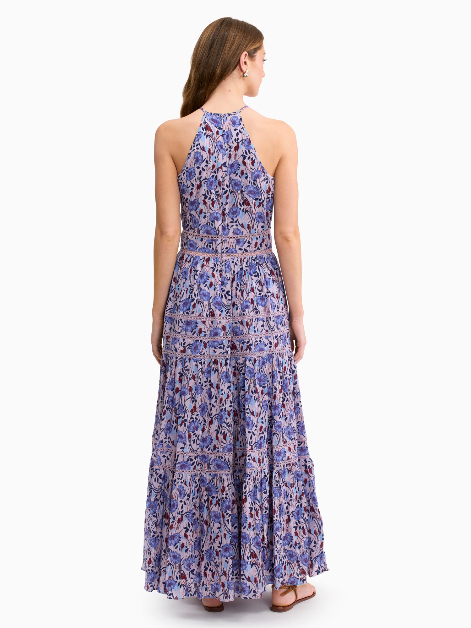 Daphne Crinkle Dress in Iris Multi by Rebecca Taylor