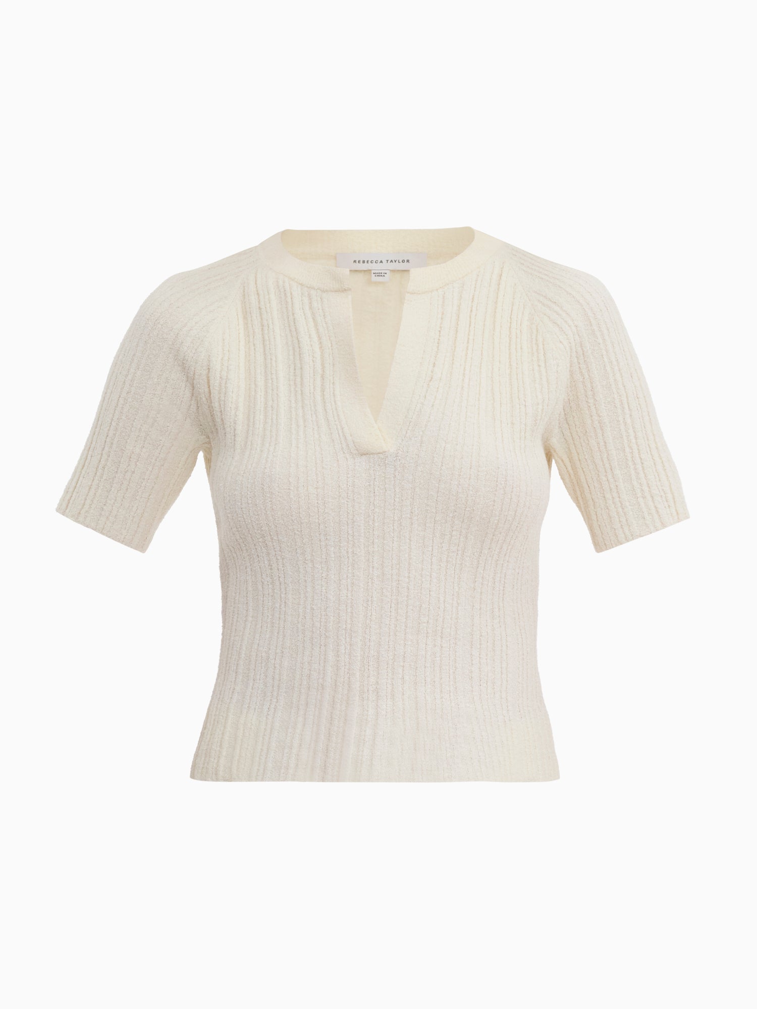 Boucle Knit Sweater in Ivory by Rebecca Taylor