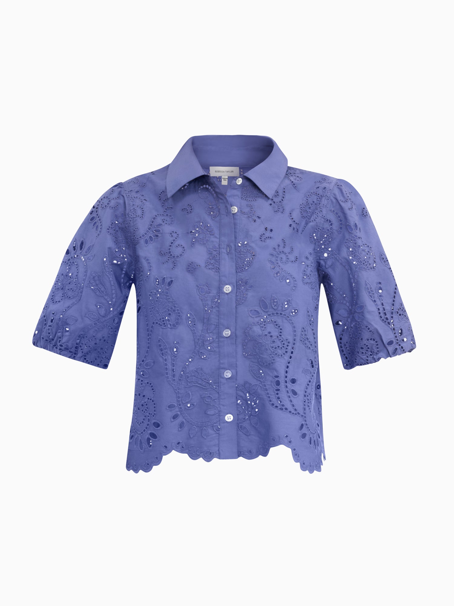 Brielle Poplin Eyelet Shirt in Lavender Bloom by Rebecca Taylor
