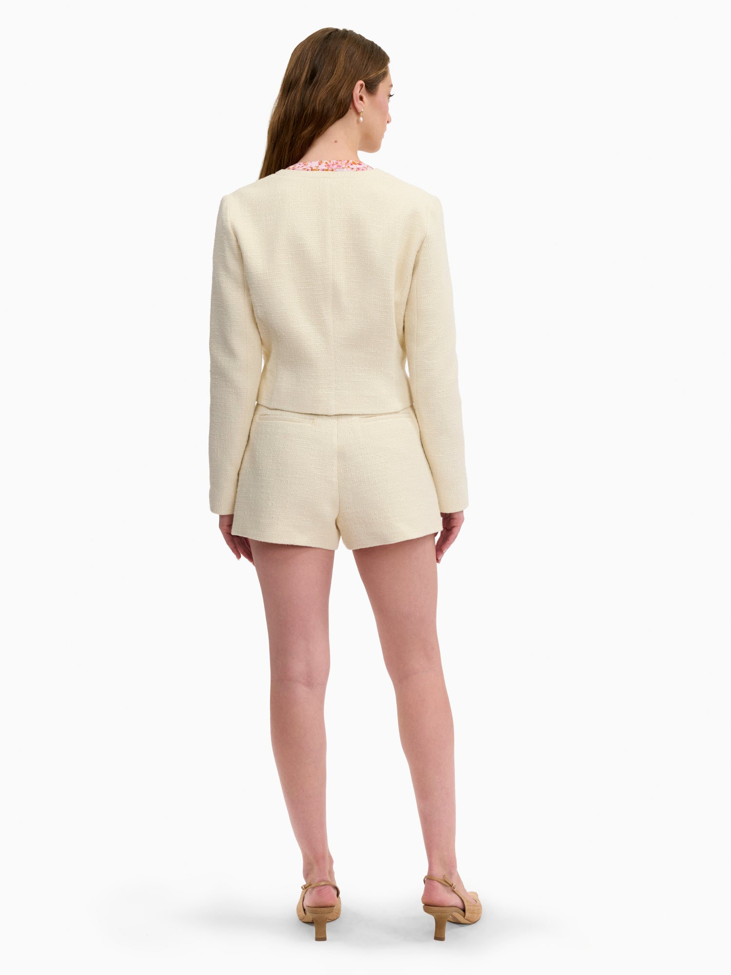 Margot Tweed Jacket in Cream by Rebecca Taylor
