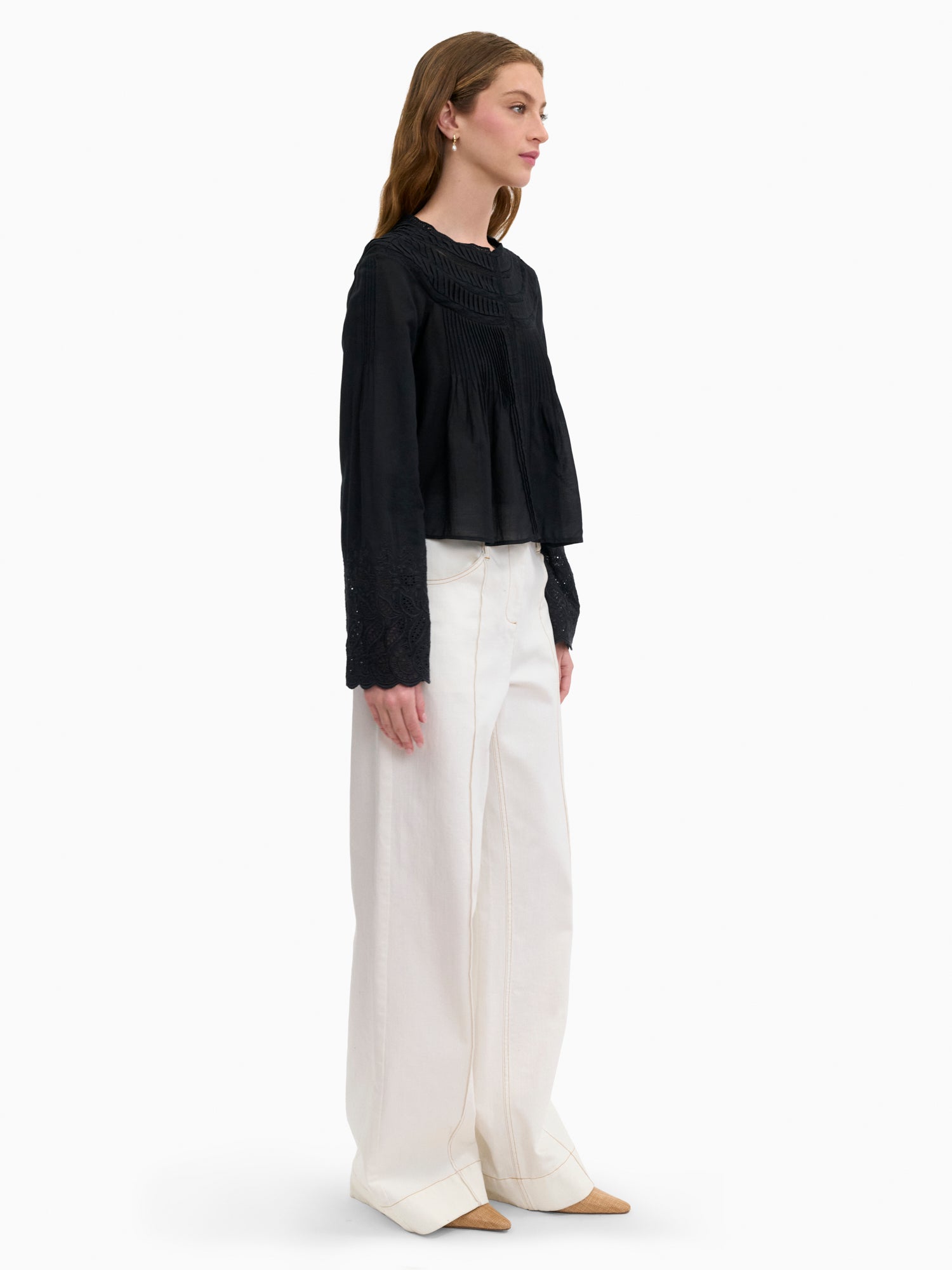 Sabine Blouse in Jet Black by Rebecca Taylor