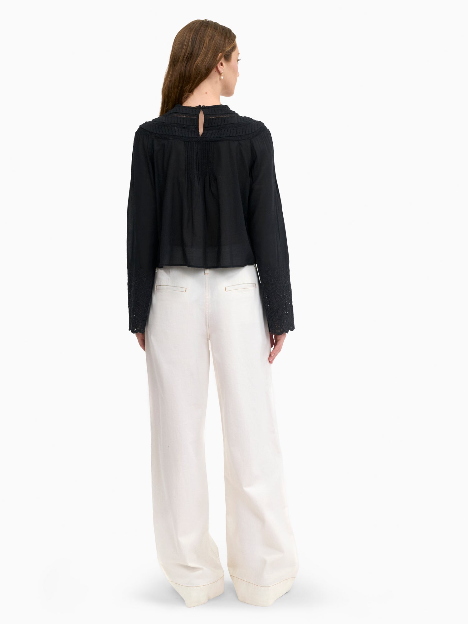Sabine Blouse in Jet Black by Rebecca Taylor