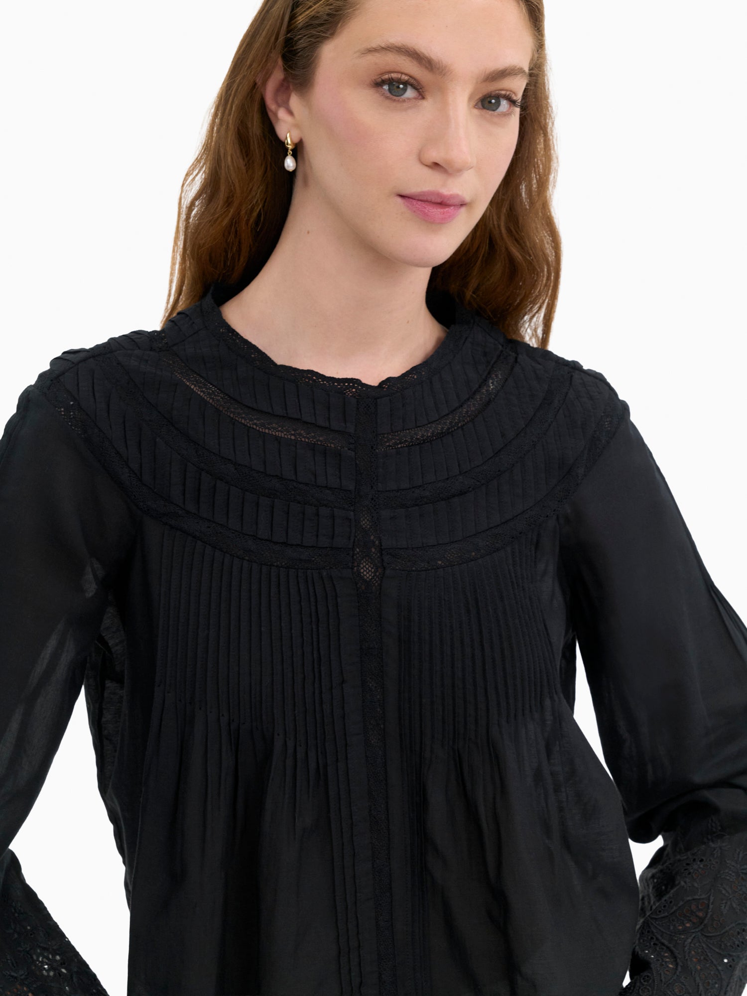 Sabine Blouse in Jet Black by Rebecca Taylor