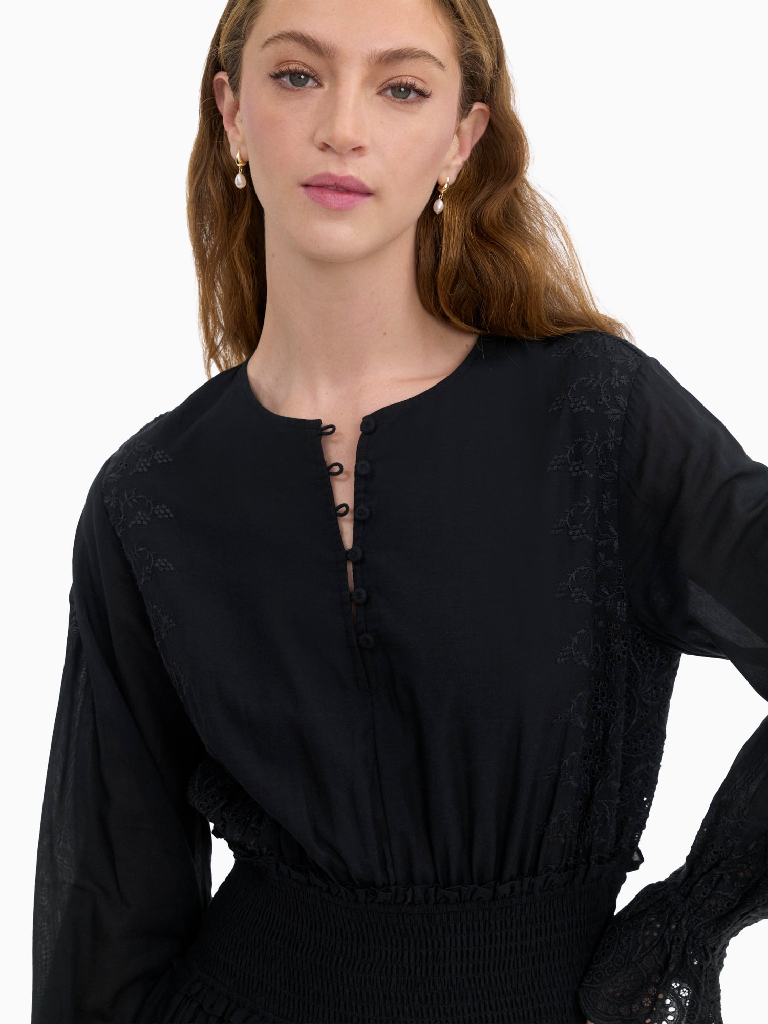 Sabine Mini Dress in Jet Black by Rebecca Taylor