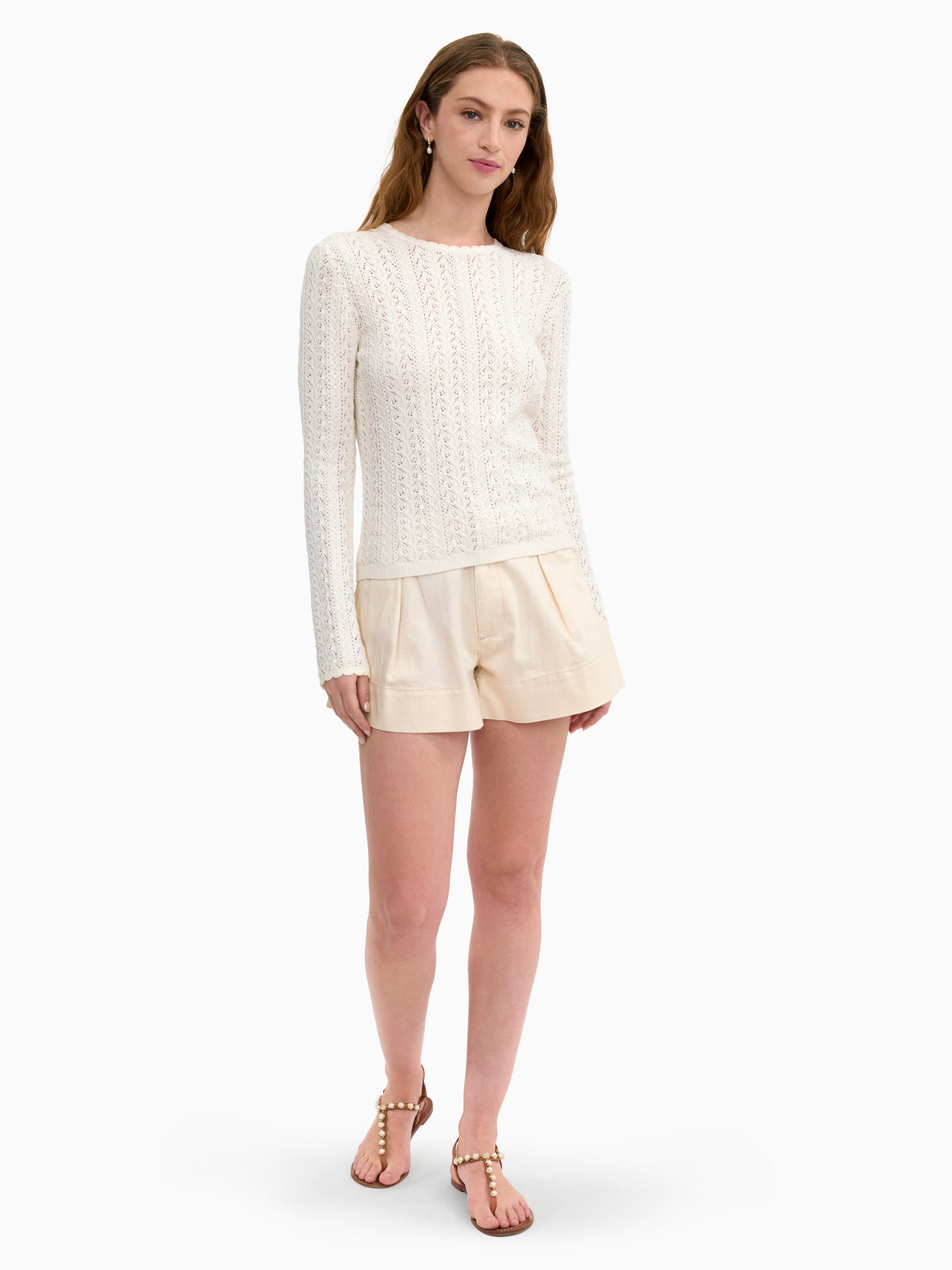 Verana Knit Sweater in Ivory by Rebecca Taylor