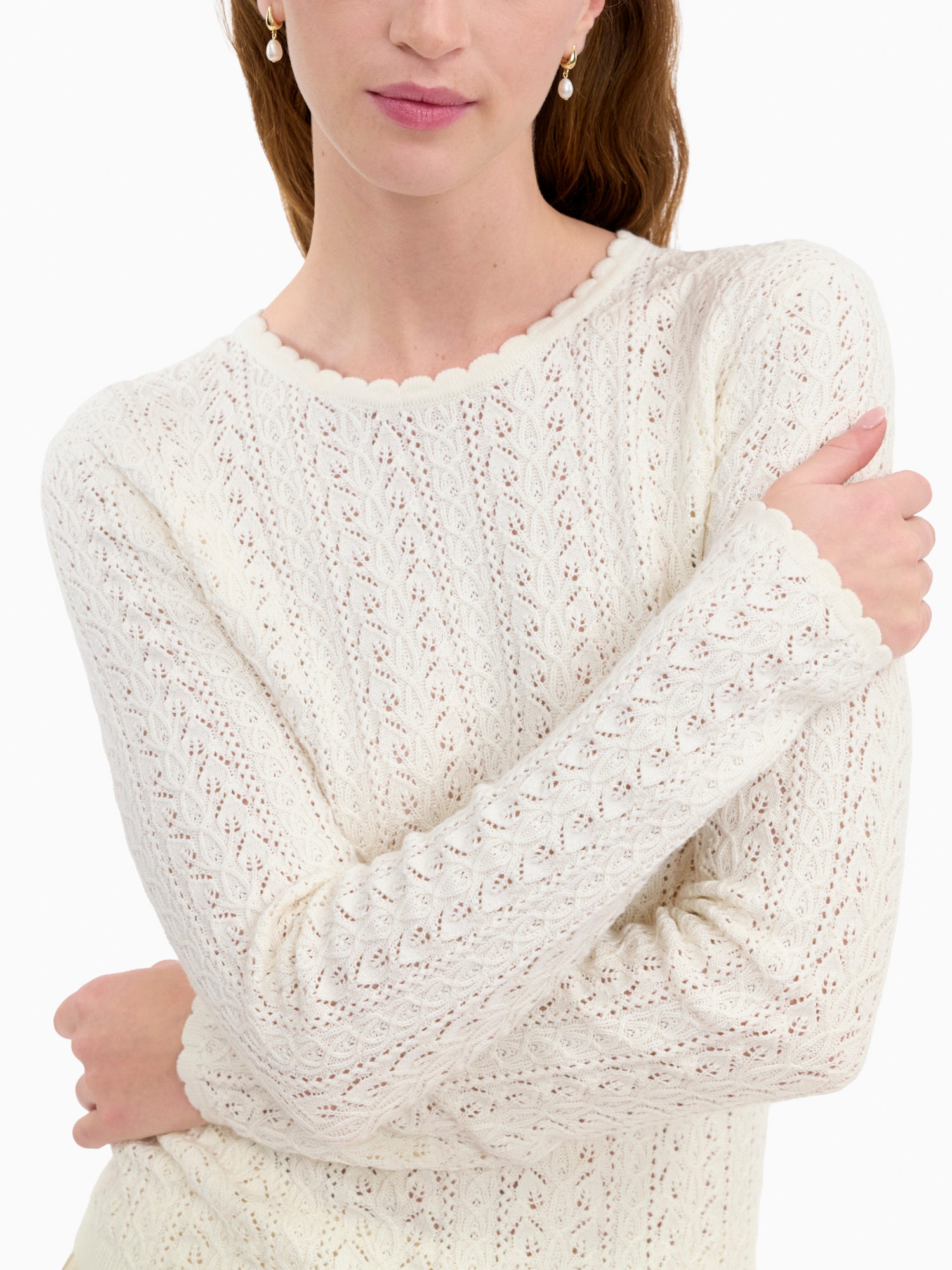 Verana Knit Sweater in Ivory by Rebecca Taylor