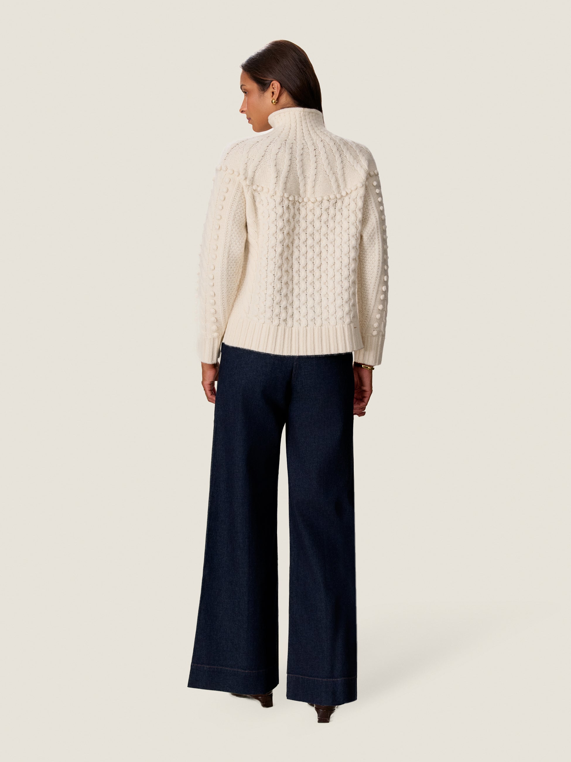Raven Turtleneck Sweater in Alabaster by Rebecca Taylor