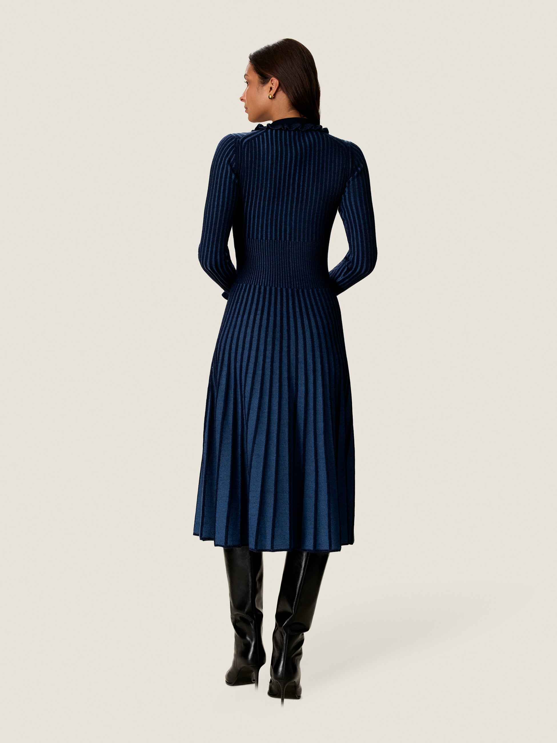 Faith Two-Toned Sweater Dress in Azure/Maritime by Rebecca Taylor