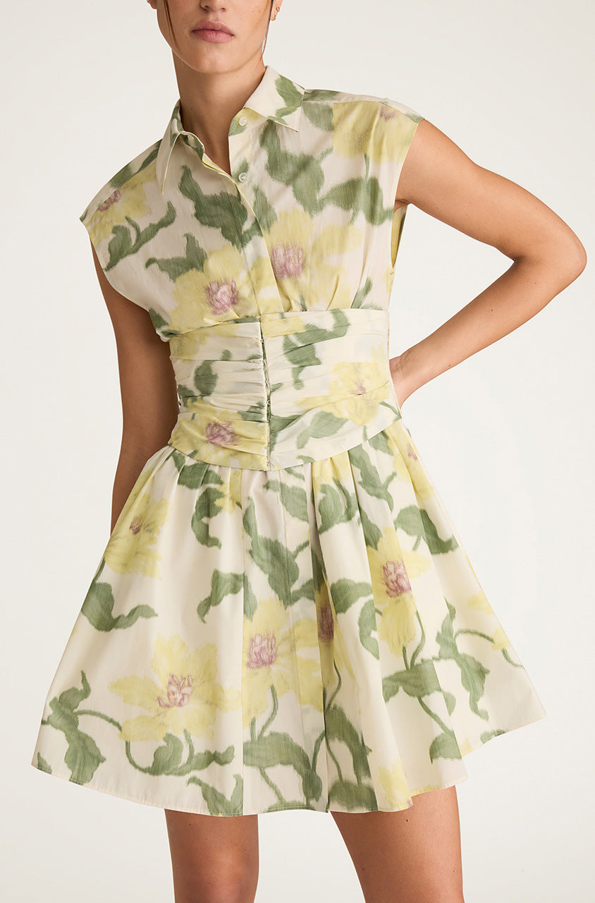Floral Corseted Sleeveless Dress Nouveau Fleur Corseted Mini Dress in Snow Combo by Rebecca Taylor