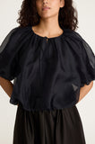 Silk Chiffon Bubble Top