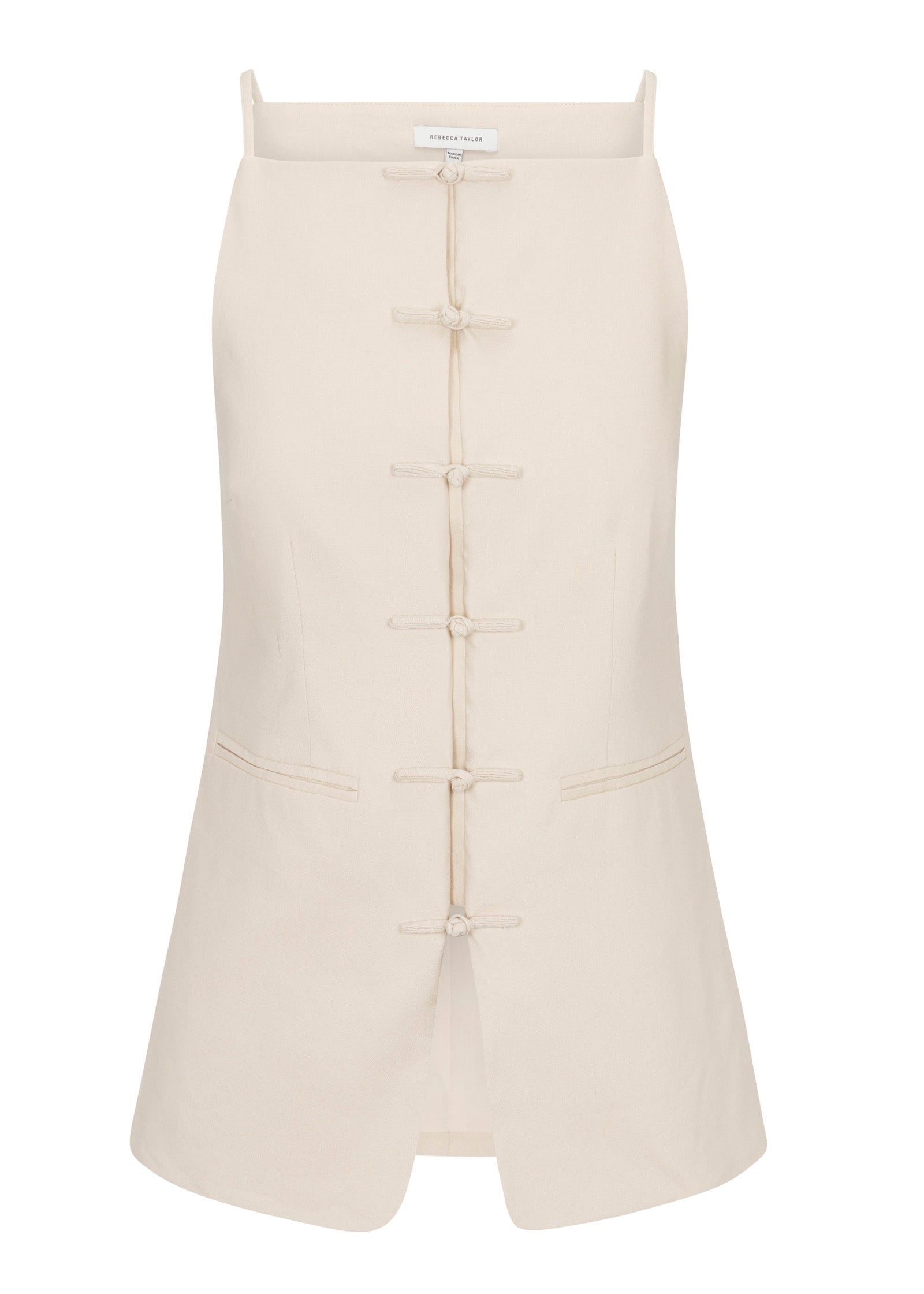 Beatrice Stretch Linen Top in Sand by Rebecca Taylor