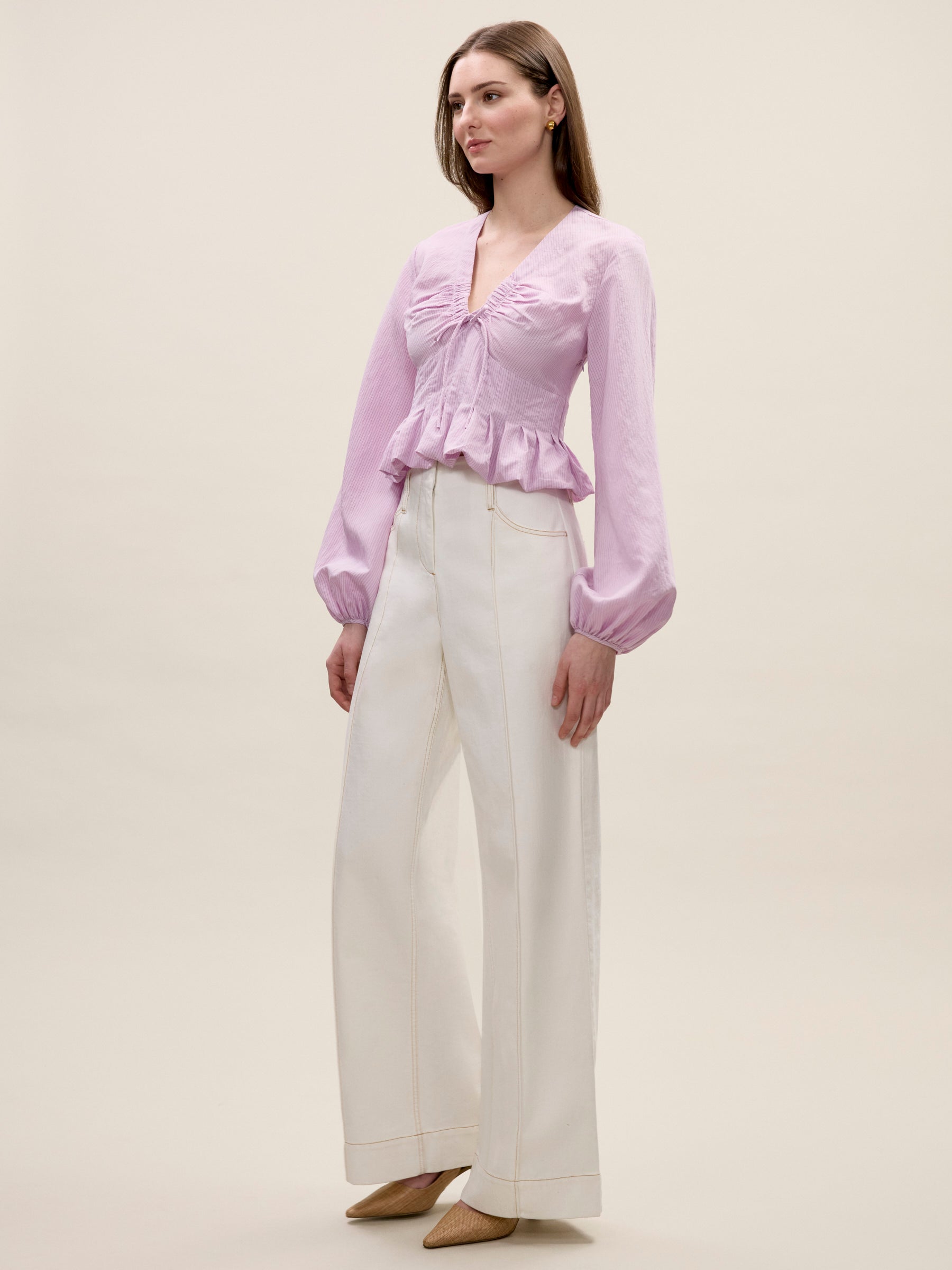 Allegra Stripe Blouse in Wisteria by Rebecca Taylor