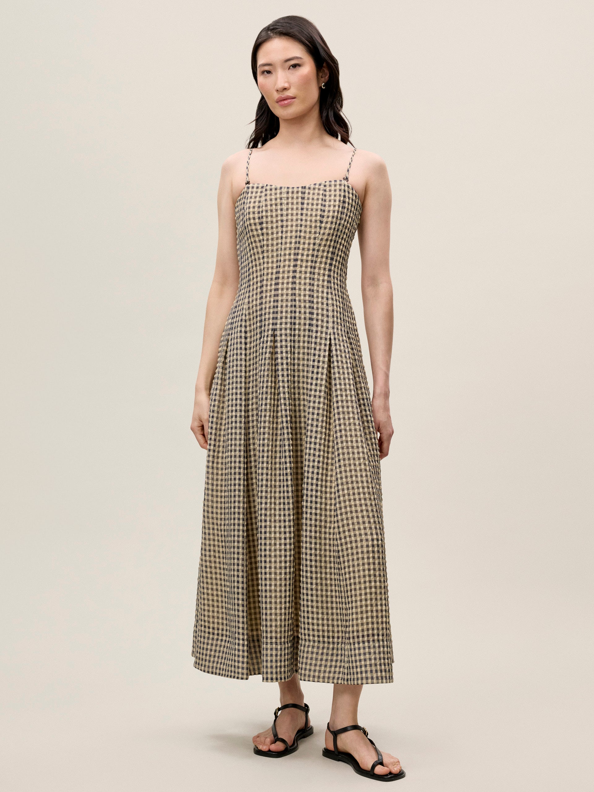 Aster Gingham Dress in Blue Combo by Rebecca Taylor