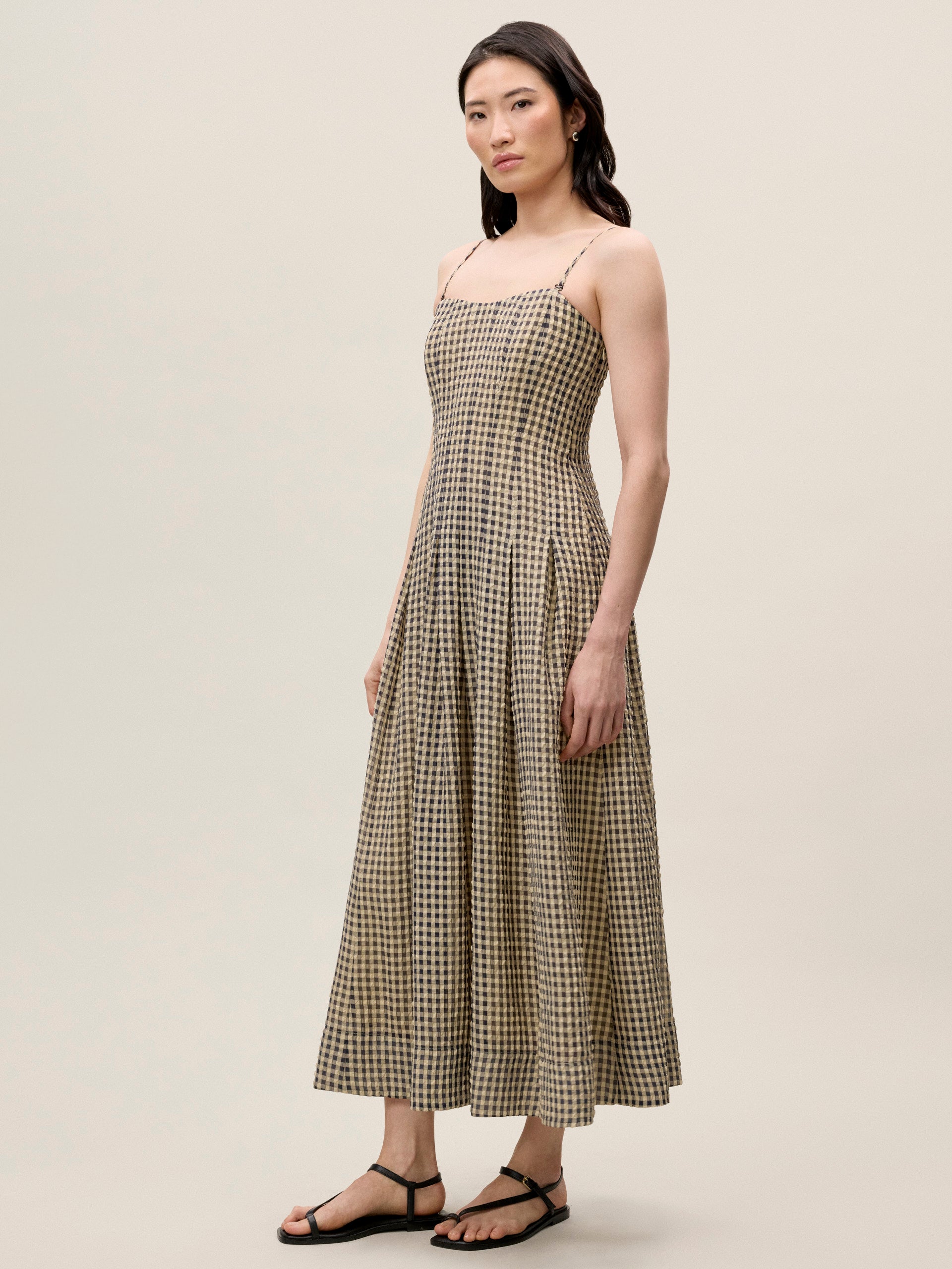 Aster Gingham Dress in Blue Combo by Rebecca Taylor