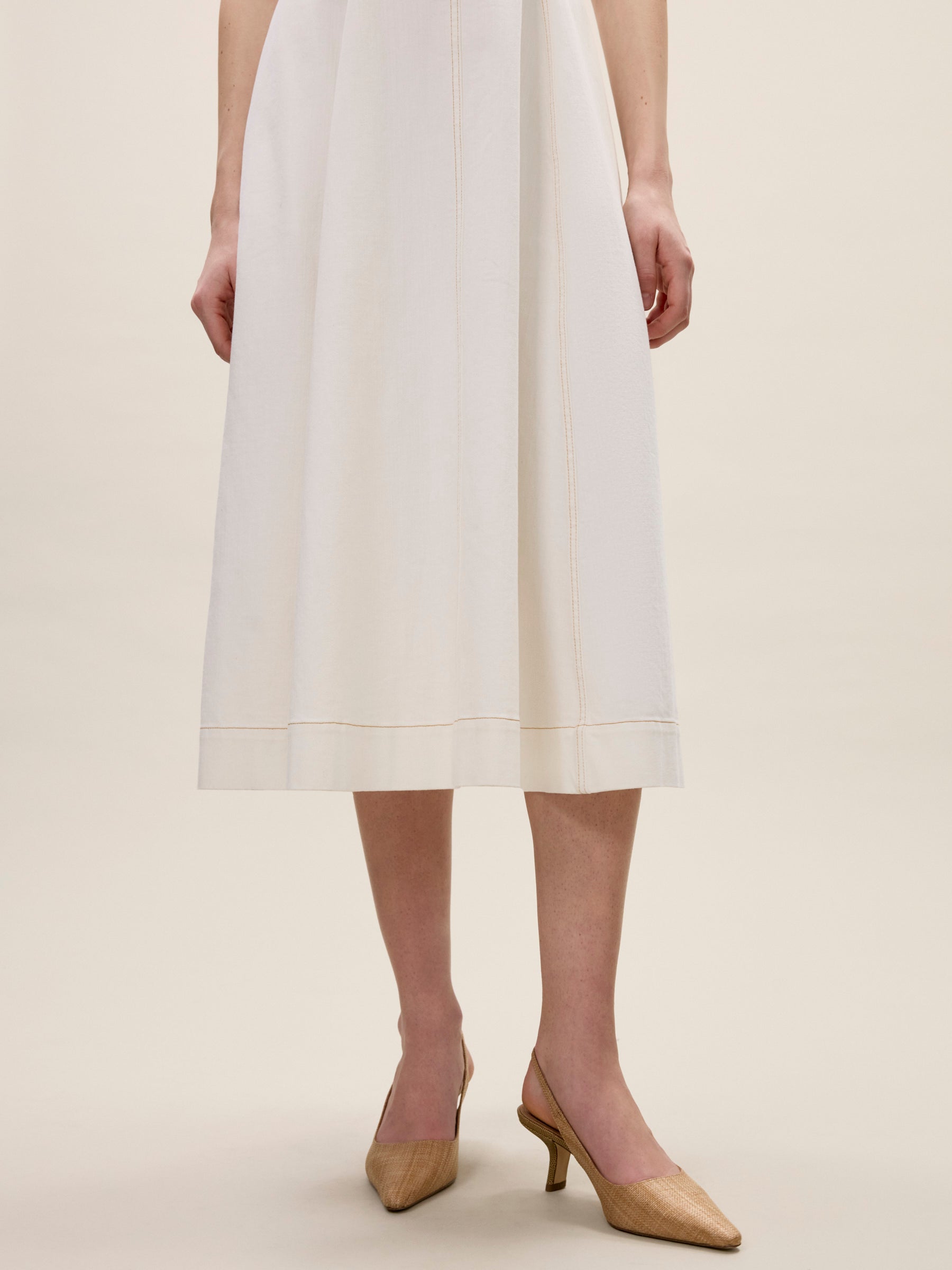 Cora Denim Dress in Eggshell Wash by Rebecca Taylor