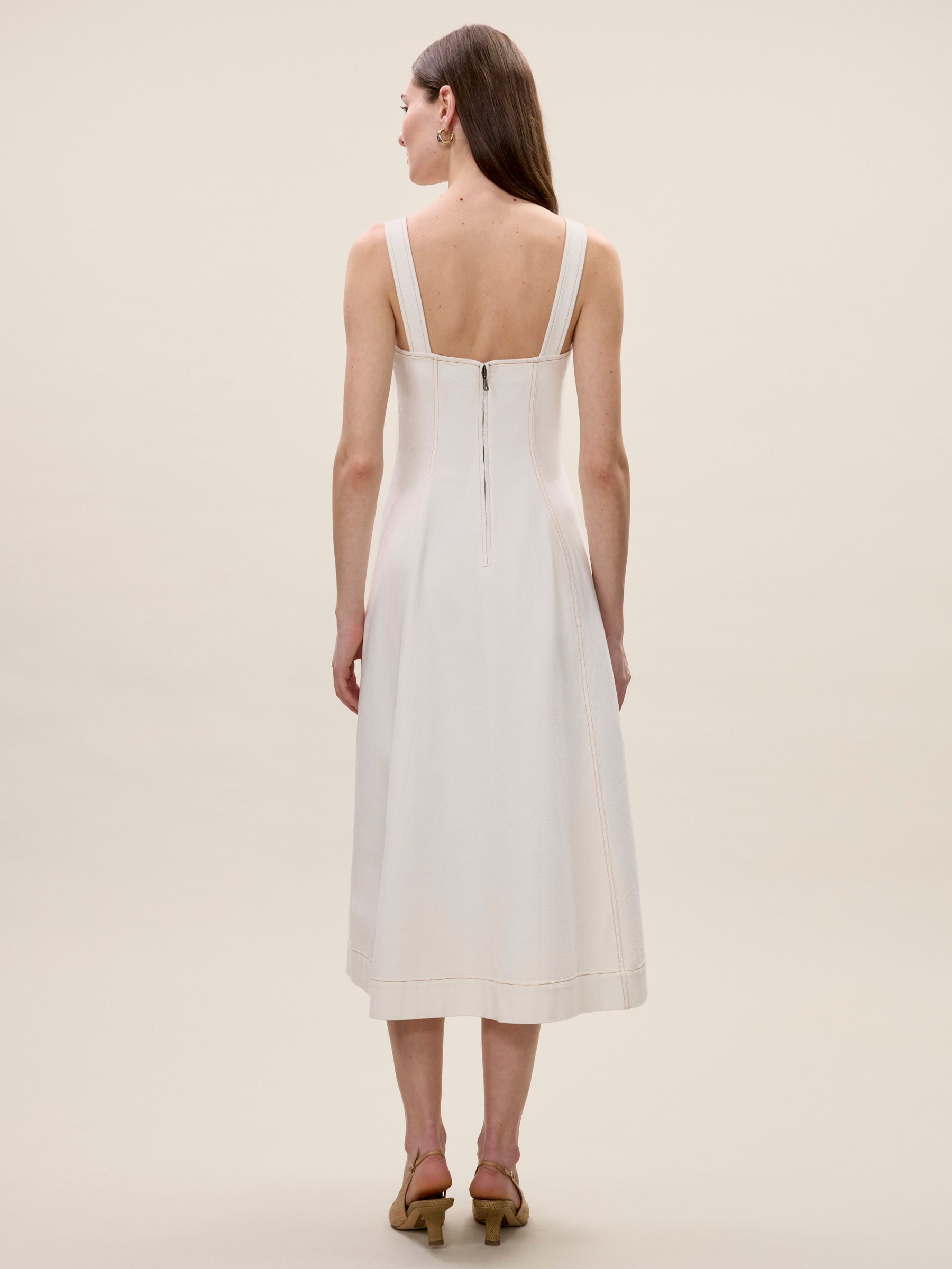 Cora Denim Dress in Eggshell Wash by Rebecca Taylor