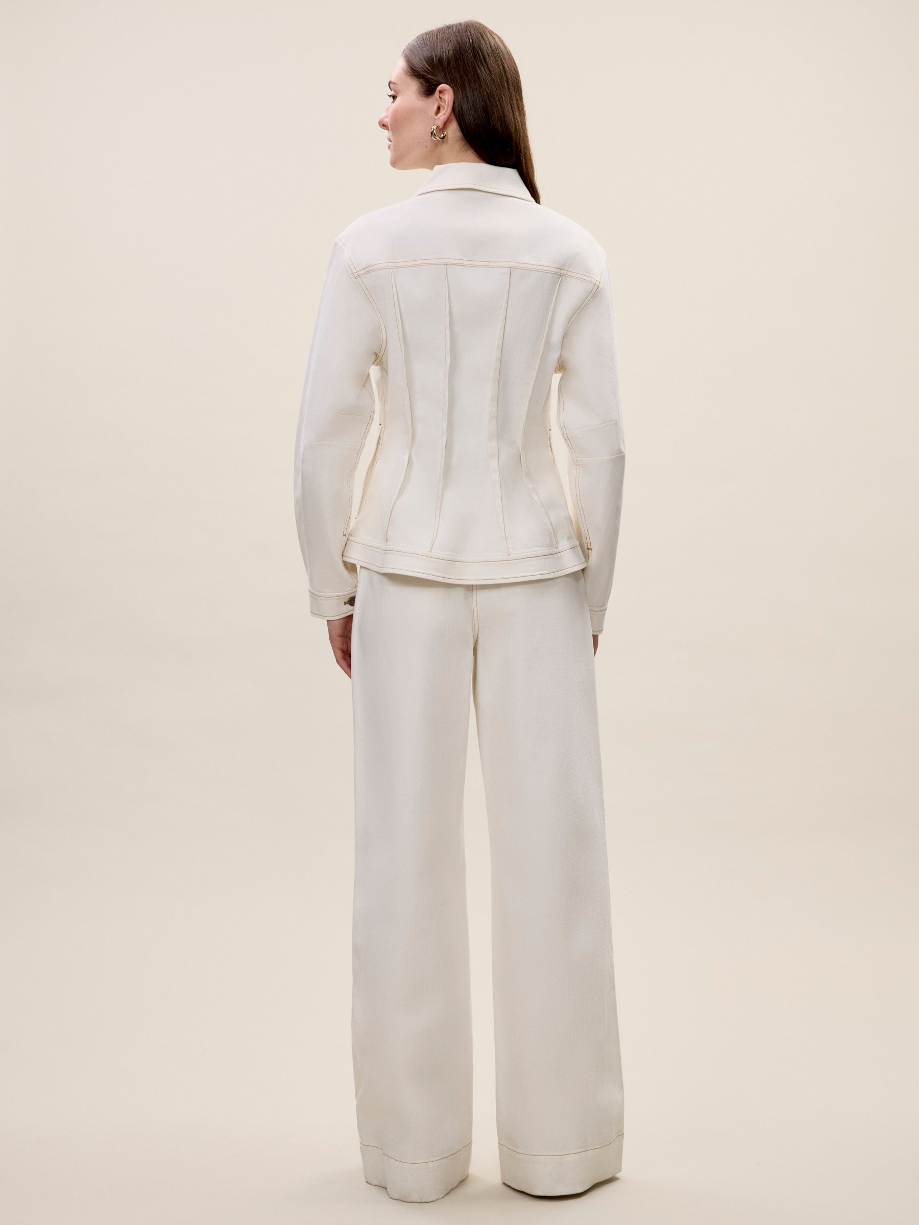 Cora Denim Jacket in Eggshell Wash by Rebecca Taylor