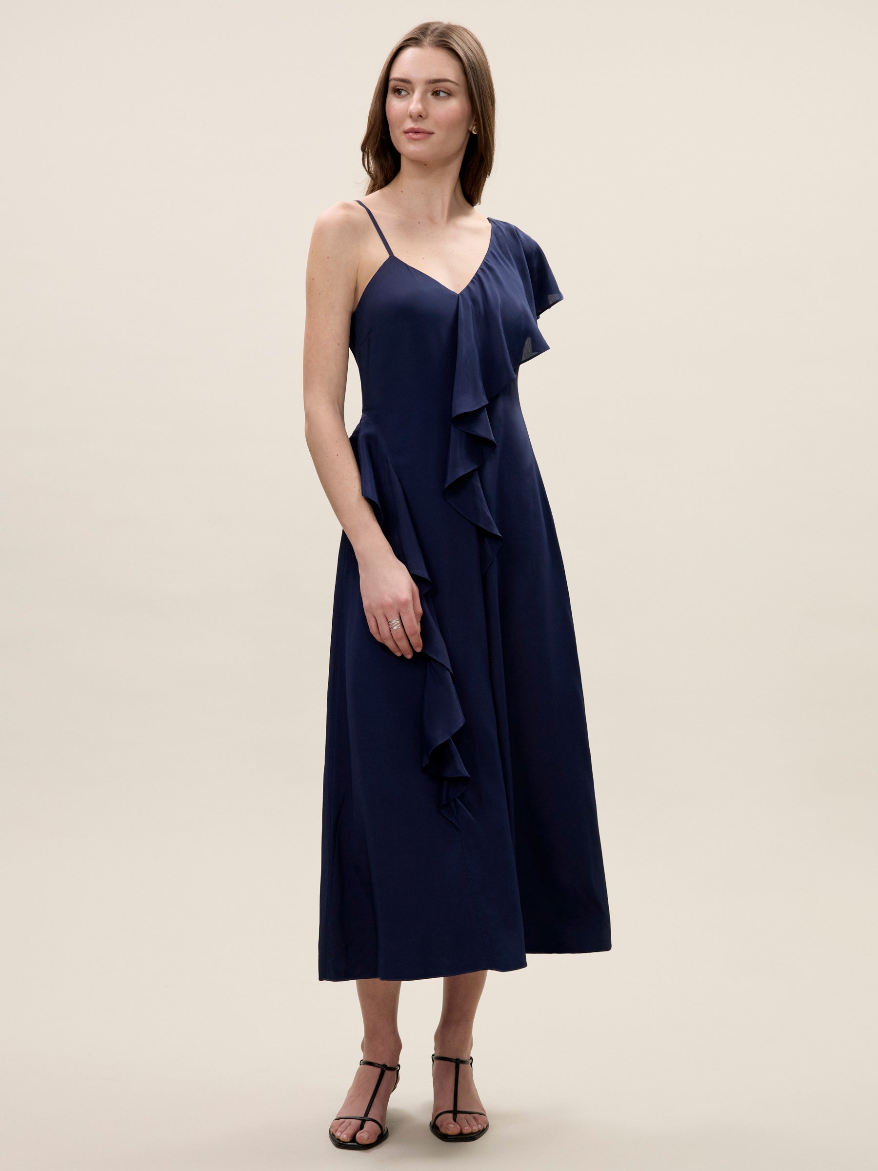 Irie Silky Dress in Navy by Rebecca Taylor