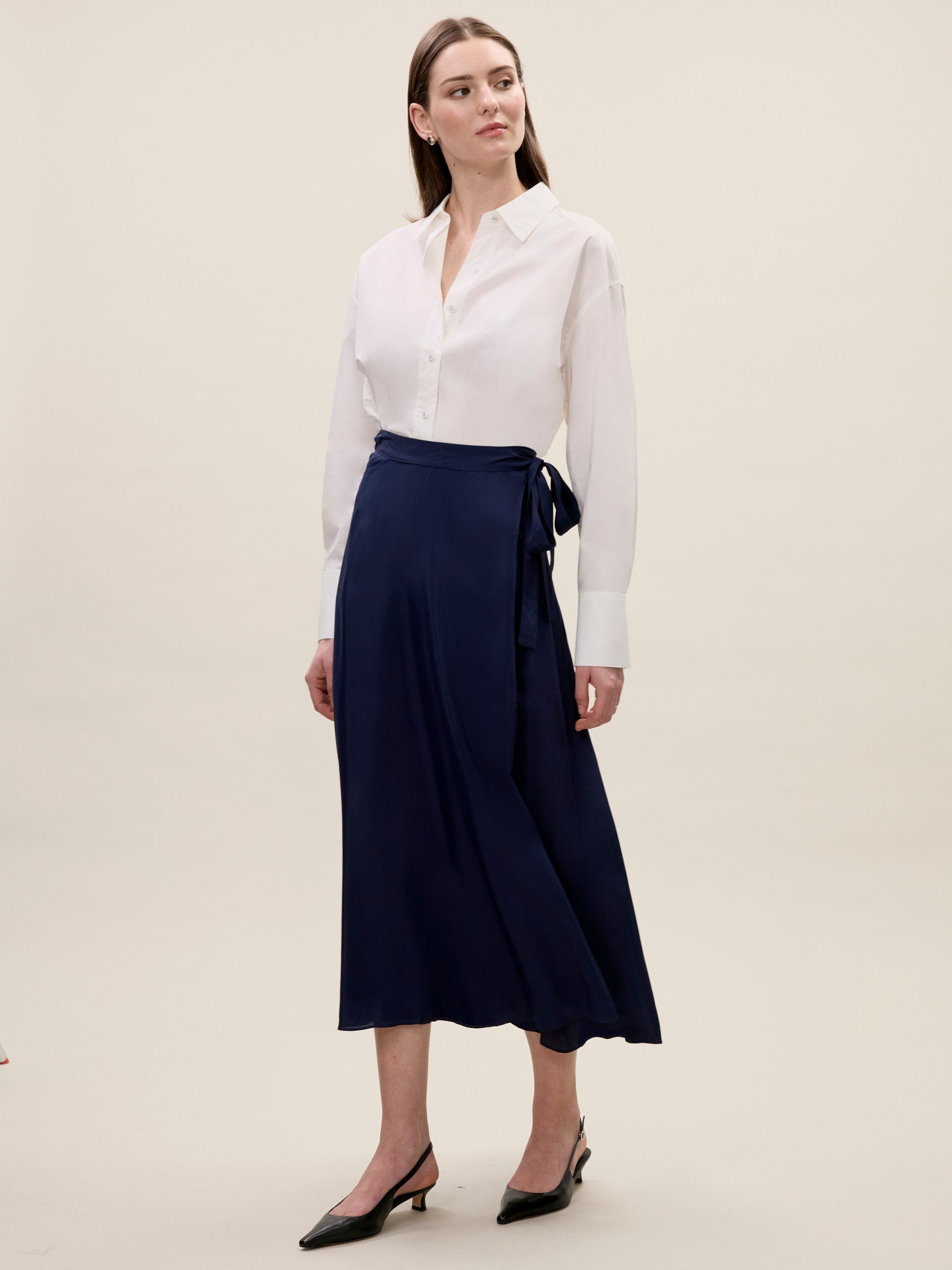 Irie Silky Skirt in Navy by Rebecca Taylor
