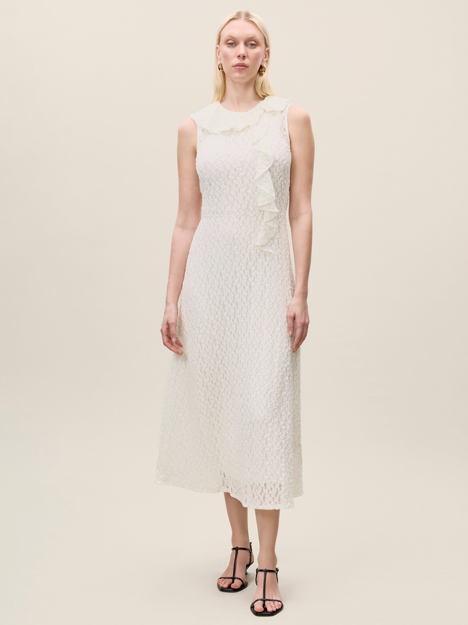 Fiona Stretch Lace Dress in White by Rebecca Taylor