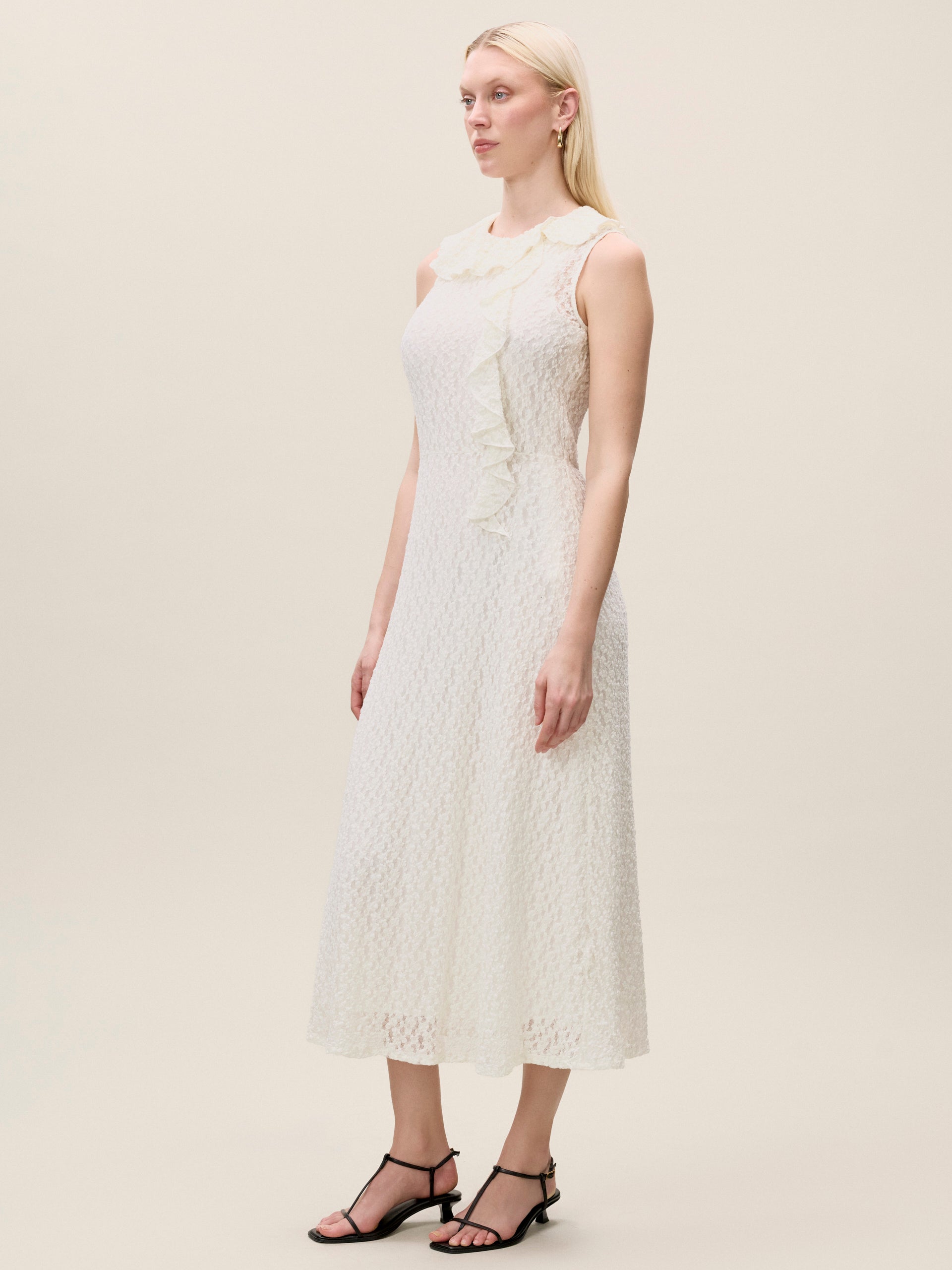 Fiona Stretch Lace Dress in White by Rebecca Taylor