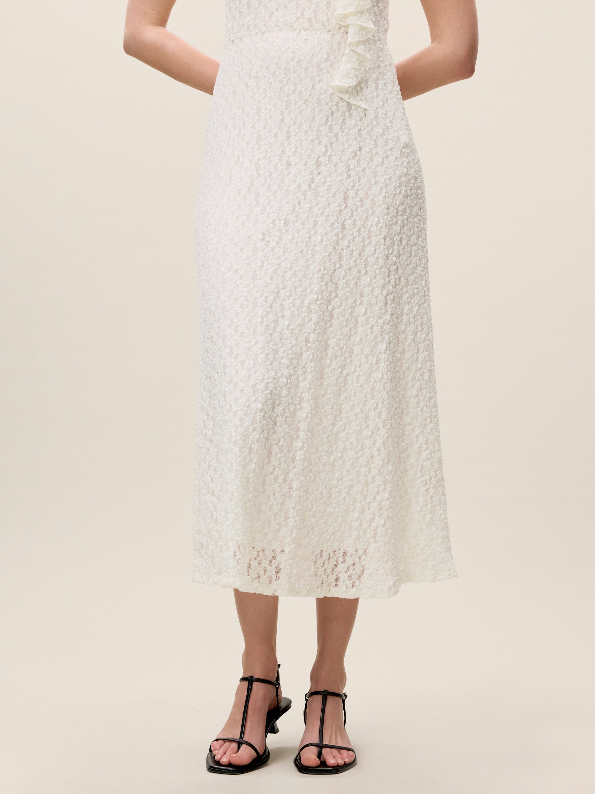 Fiona Stretch Lace Dress in White by Rebecca Taylor