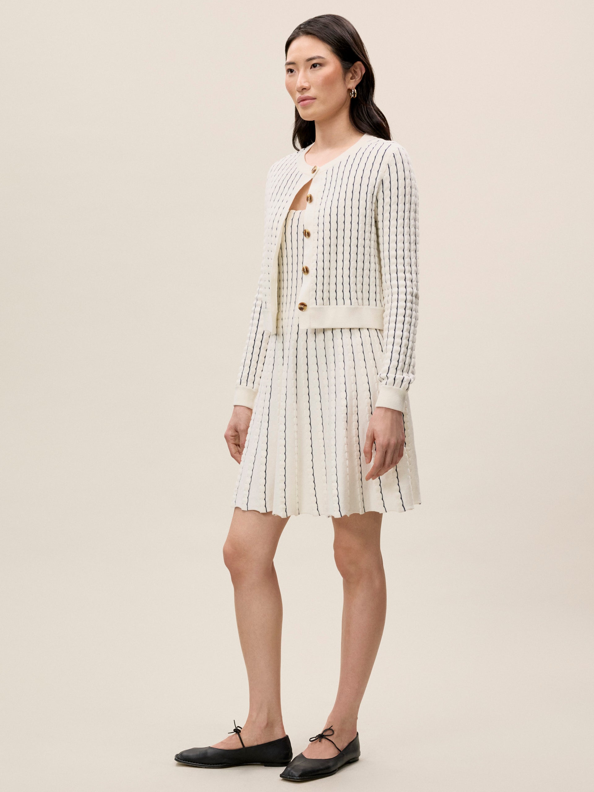 Dorothy Knit Cardigan in Ivory by Rebecca Taylor