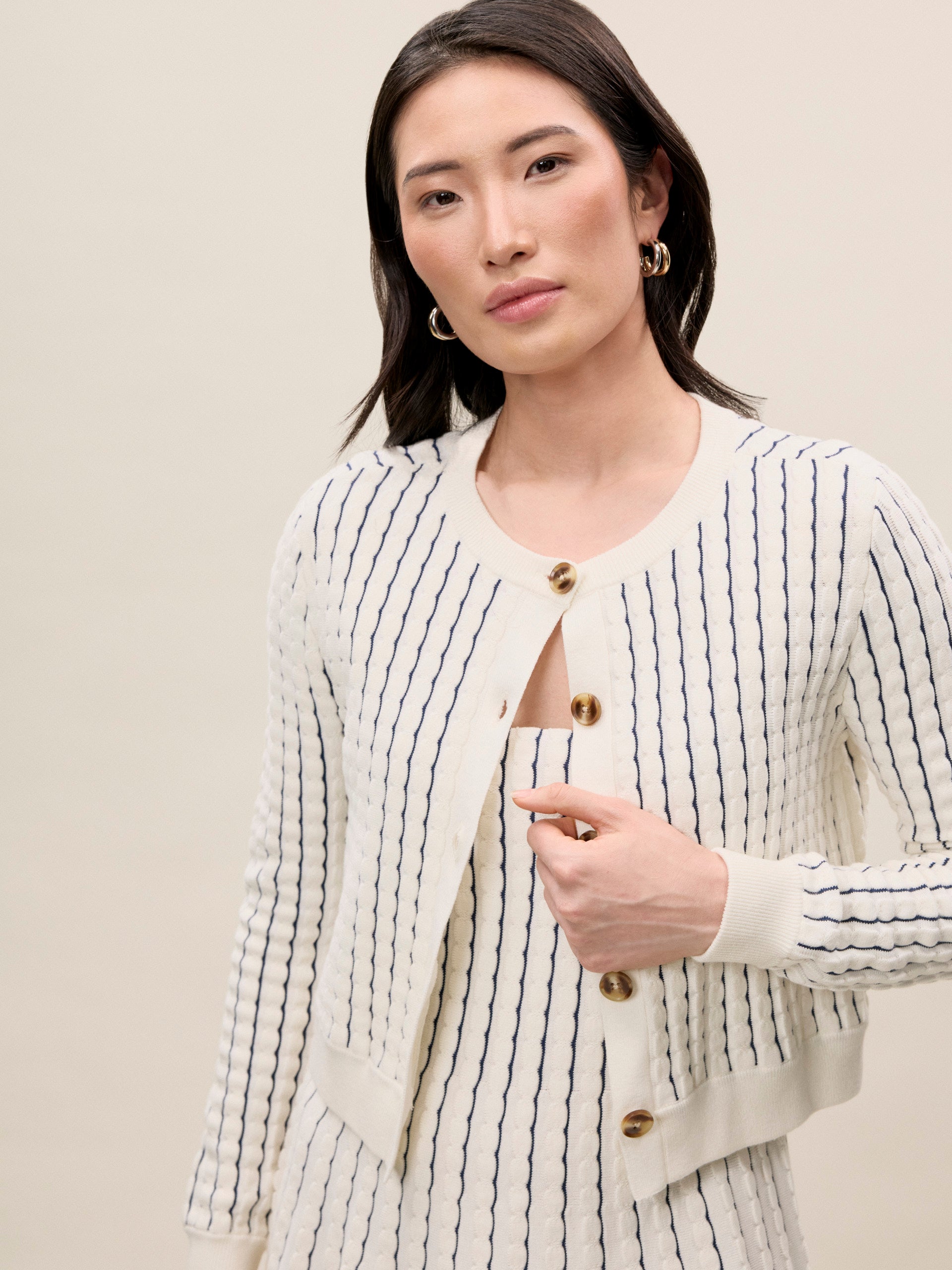 Dorothy Knit Cardigan in Ivory by Rebecca Taylor