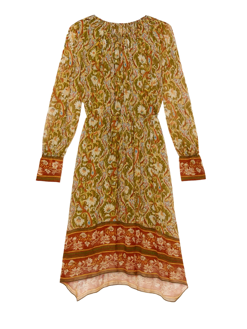 Isha Long Sleeve Dress in Pesto Combo by Rebecca Taylor