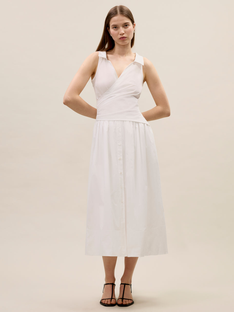 Isla Poplin Dress in Milk by Rebecca Taylor