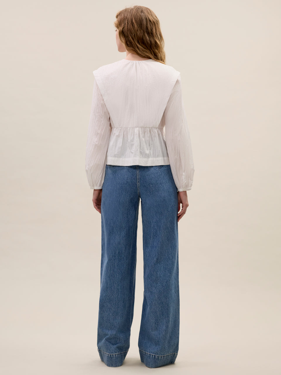 Marietta Cape Blouse in Milk by Rebecca Taylor