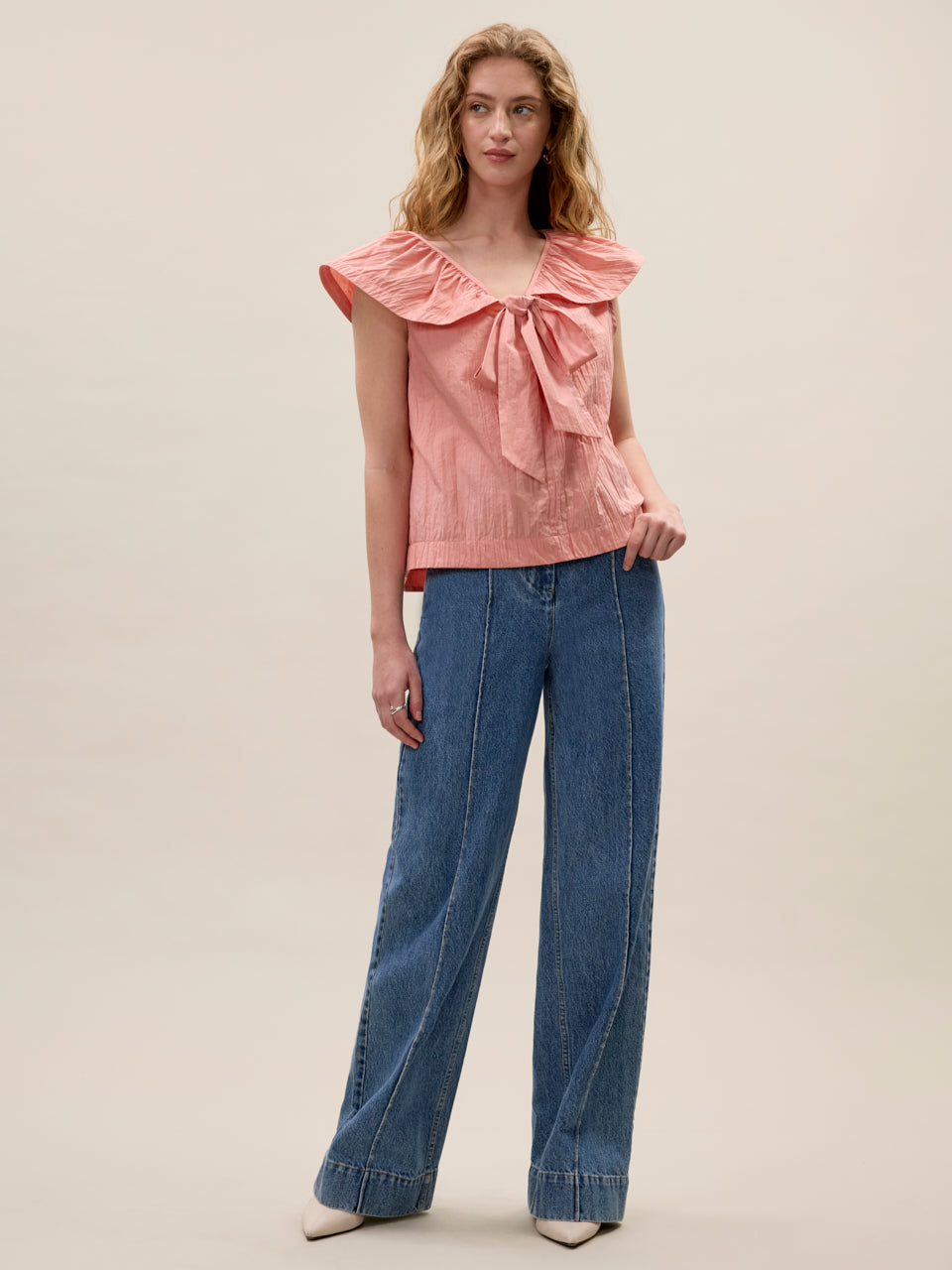 Marietta Crinkle Top in Sorbet by Rebecca Taylor