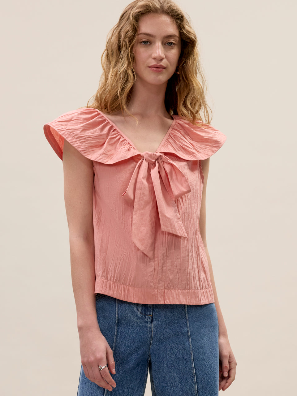 Marietta Crinkle Top in Sorbet by Rebecca Taylor