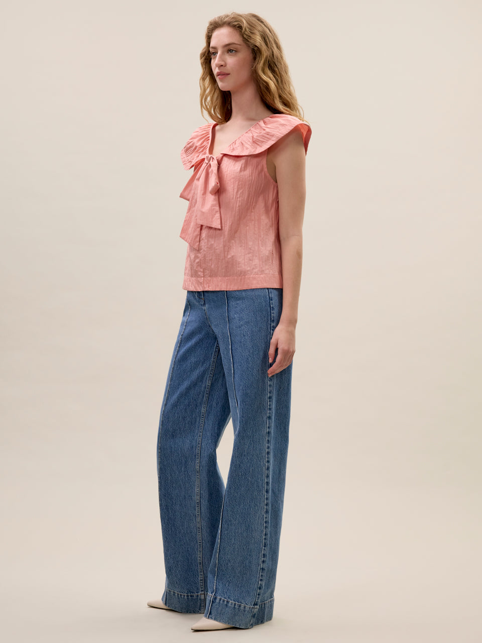 Marietta Crinkle Top in Sorbet by Rebecca Taylor