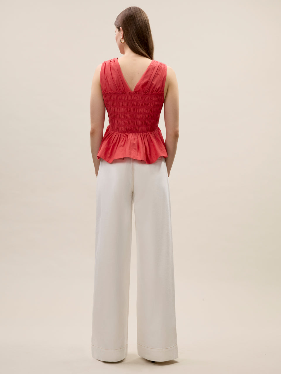 Merrick Silk Cotton Top in Scarlet by Rebecca Taylor