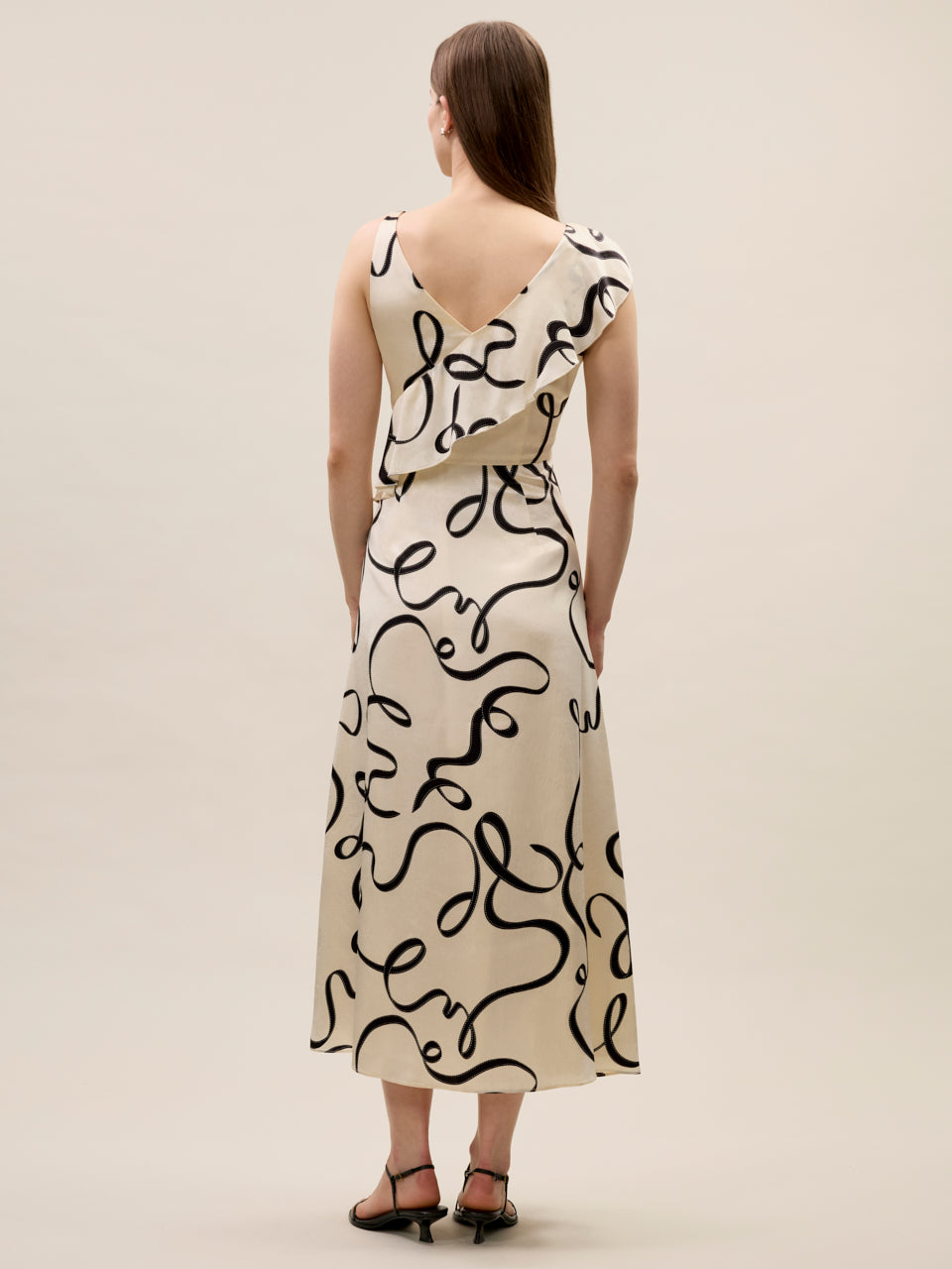 Hollis Satin Dress in Ribbon Print by Rebecca Taylor