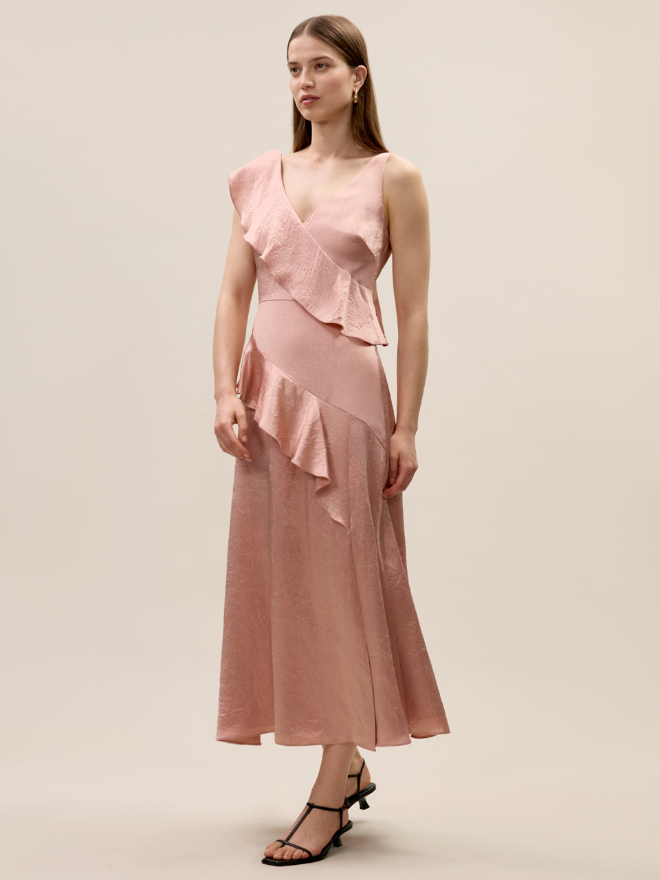 Hollis Satin Dress in Rouge by Rebecca Taylor