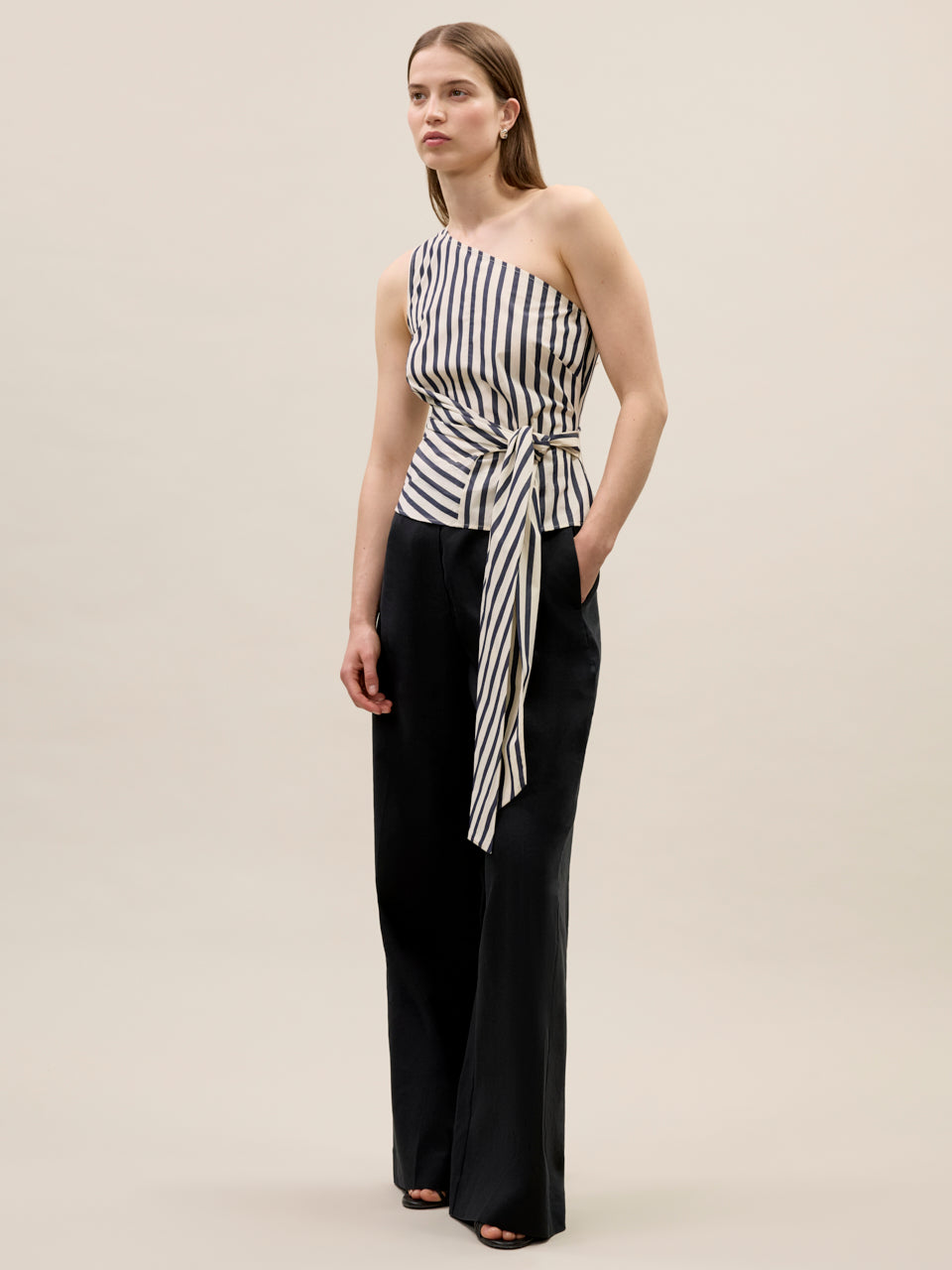 Isla Stripe Poplin Top in Cream Stripe by Rebecca Taylor