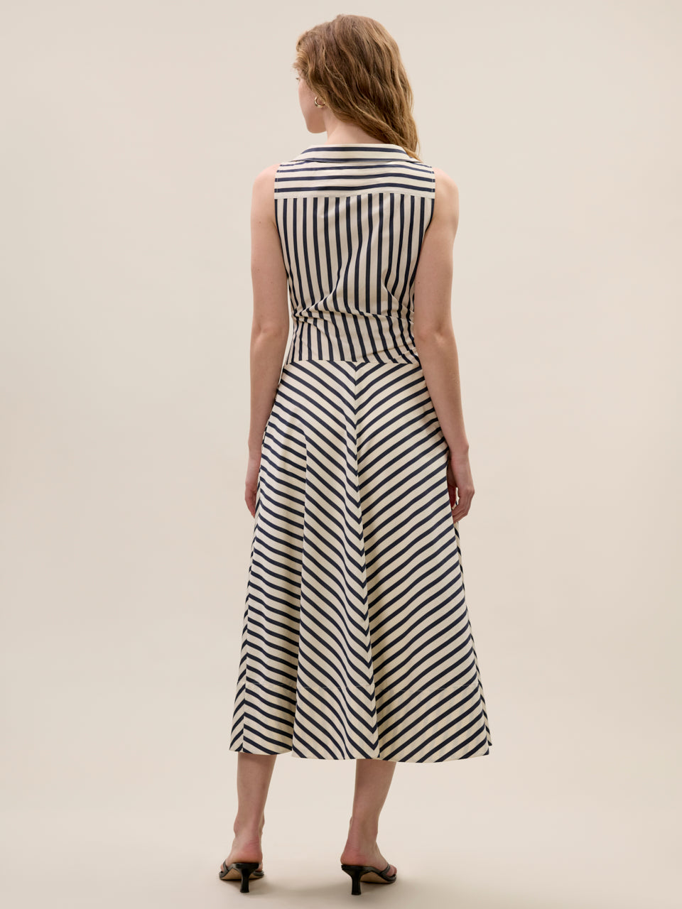 Isla Stripe Poplin Dress in Cream Stripe by Rebecca Taylor