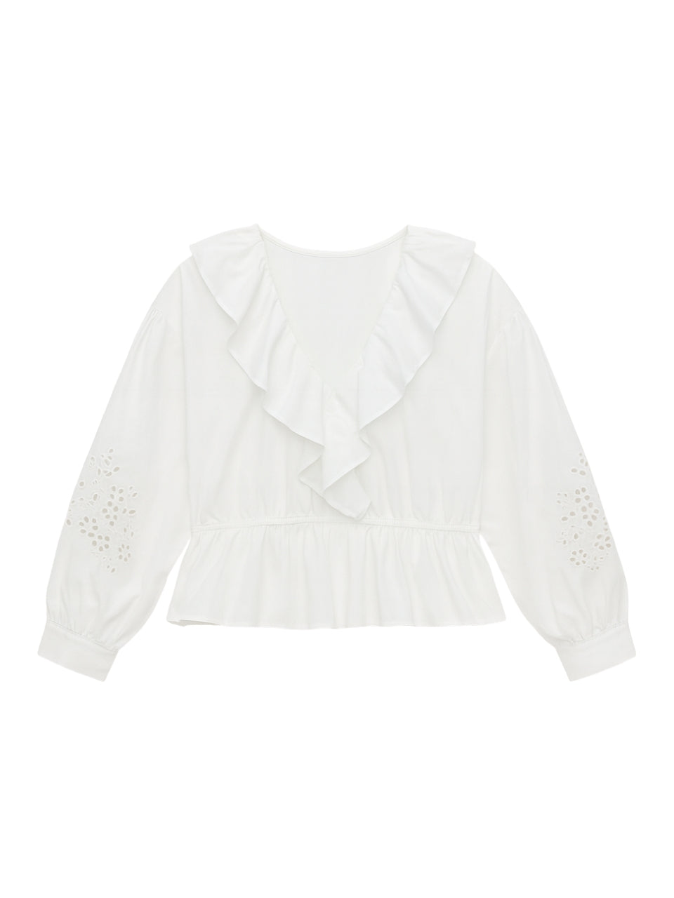 Lorelai Embroidered Blouse in Ivory by Rebecca Taylor