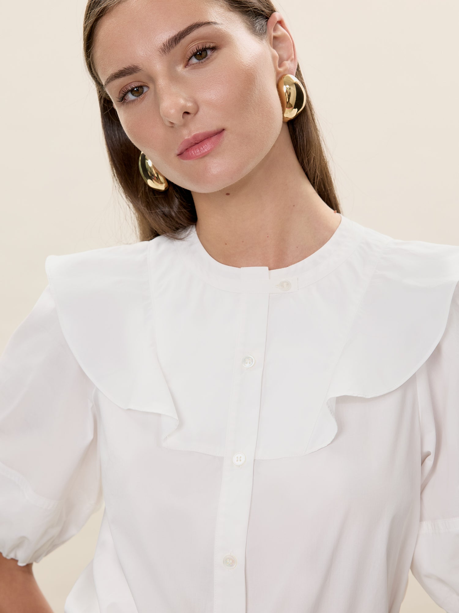 Aisley Poplin Top in Milk by Rebecca Taylor