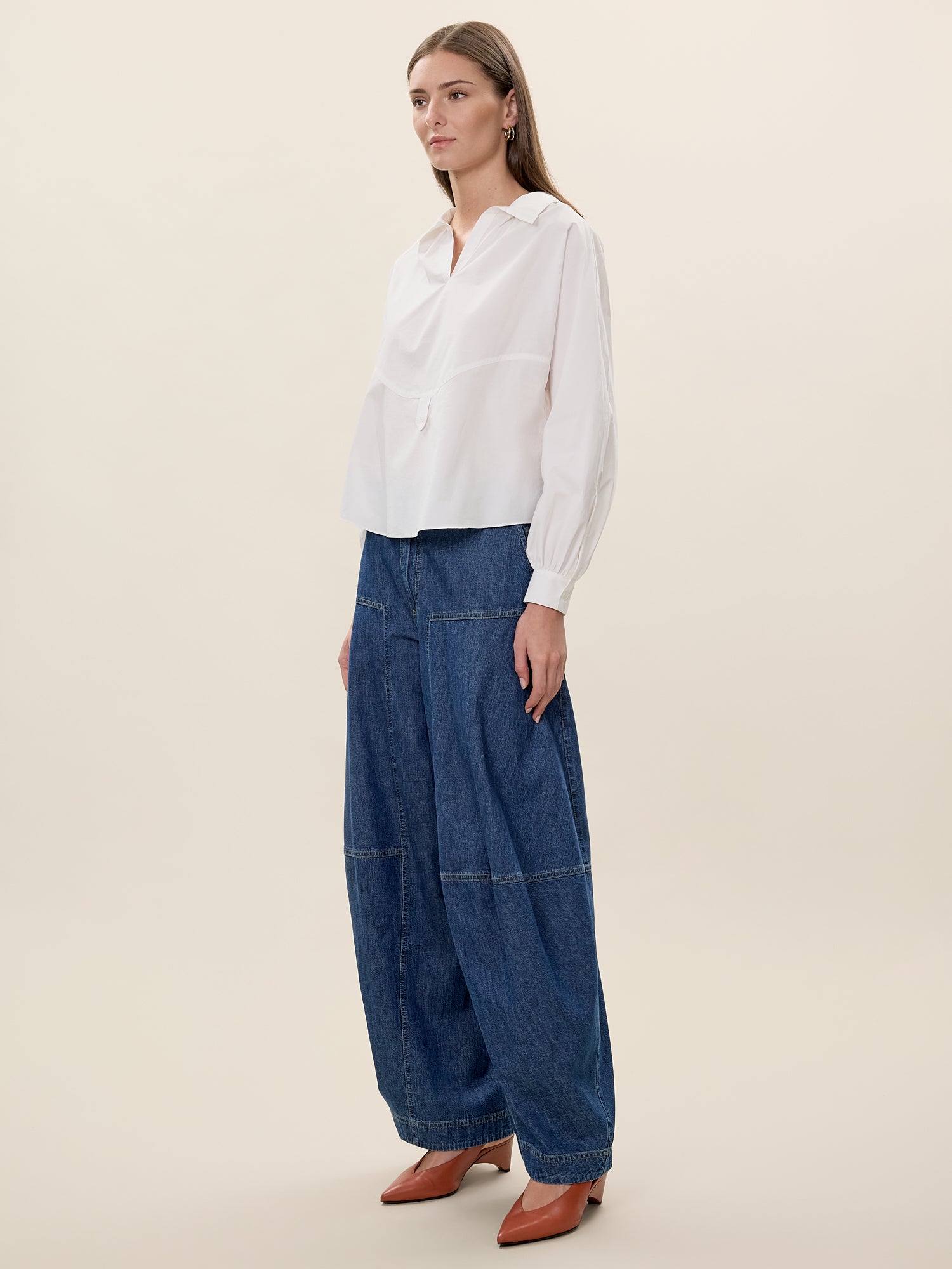 Aisley Poplin Shirt in Milk by Rebecca Taylor