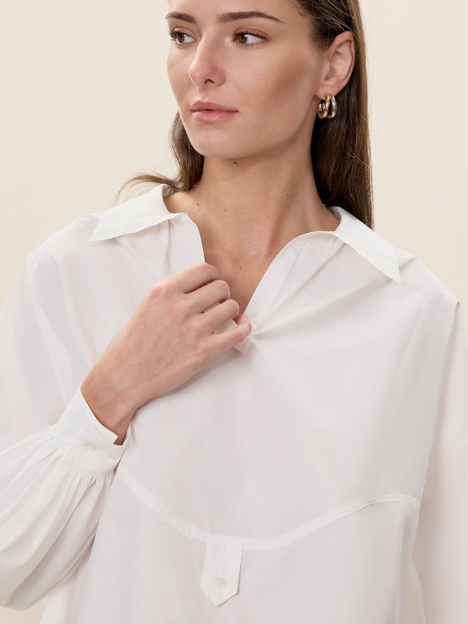 Aisley Poplin Shirt in Milk by Rebecca Taylor