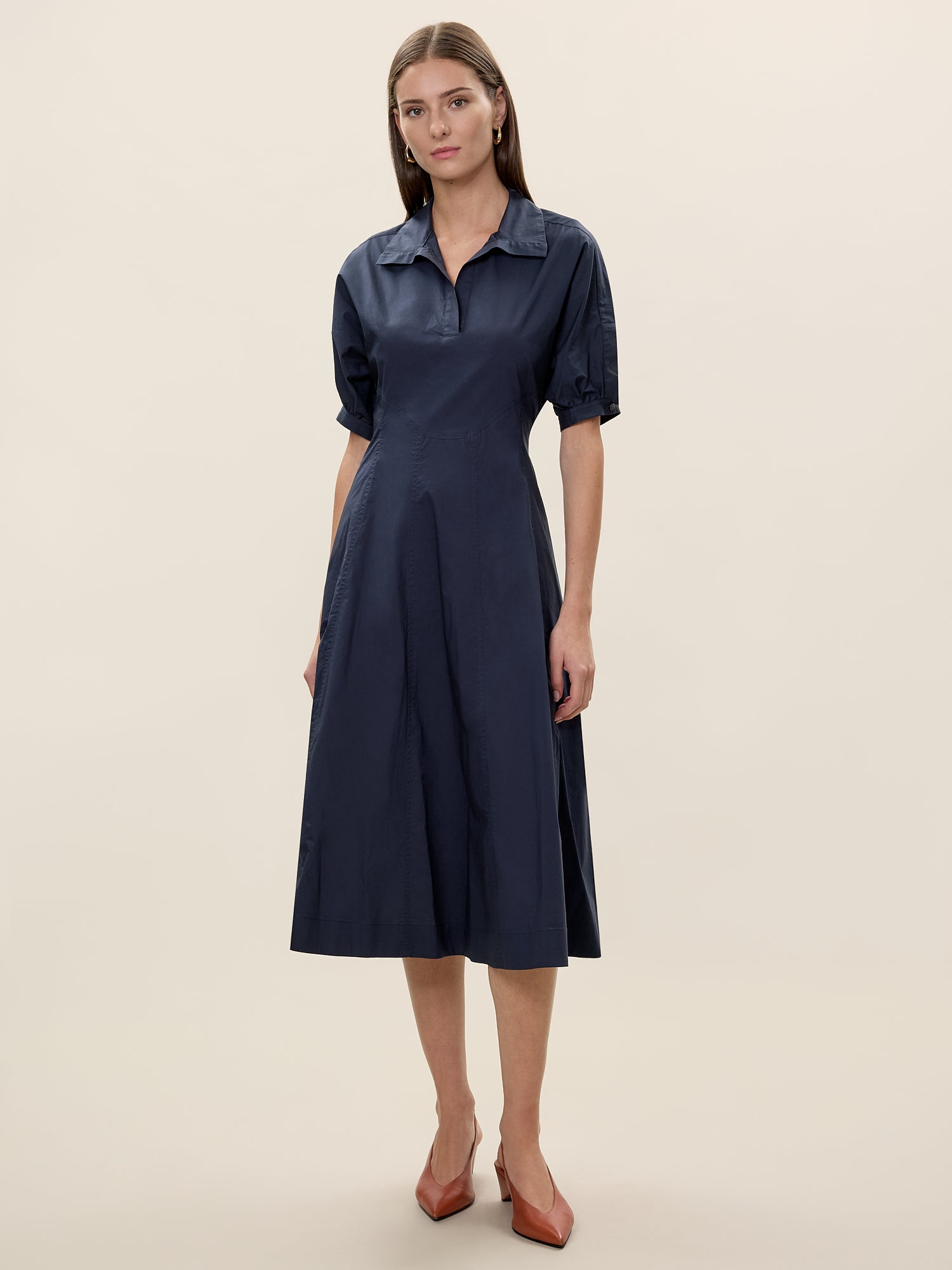 Aisley Poplin Dress in Navy by Rebecca Taylor