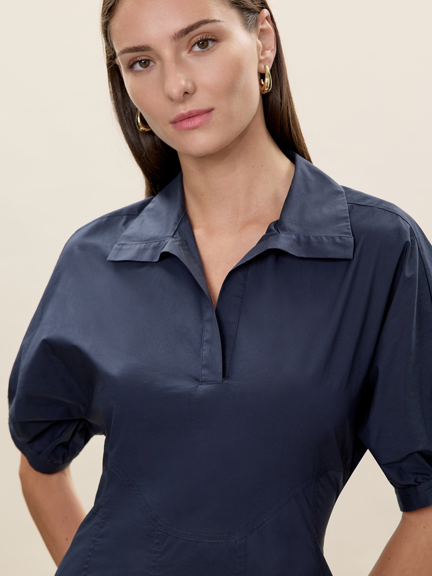 Aisley Poplin Dress in Navy by Rebecca Taylor