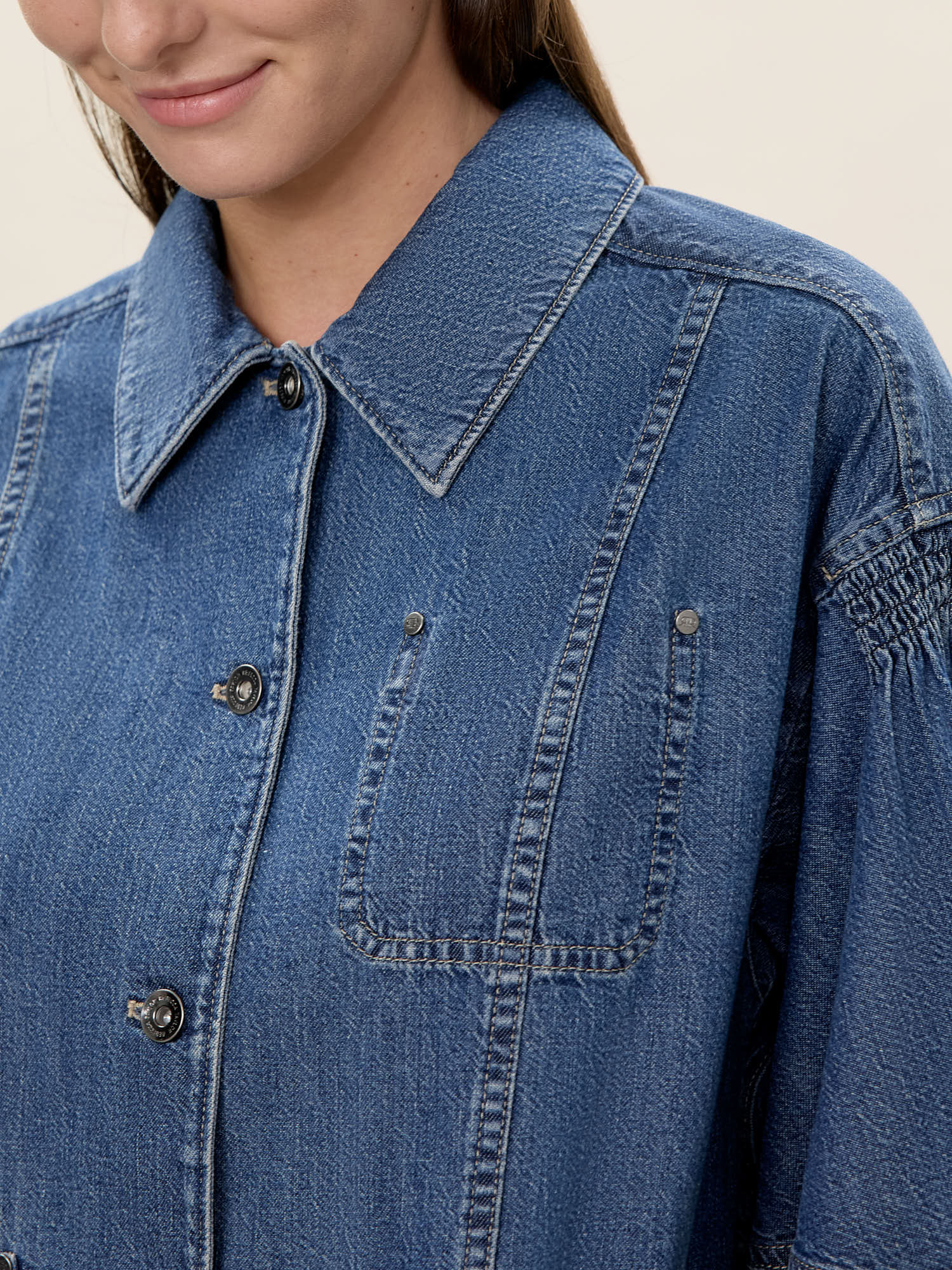 Edith Shirt Jacket in Edith Indigo by Rebecca Taylor