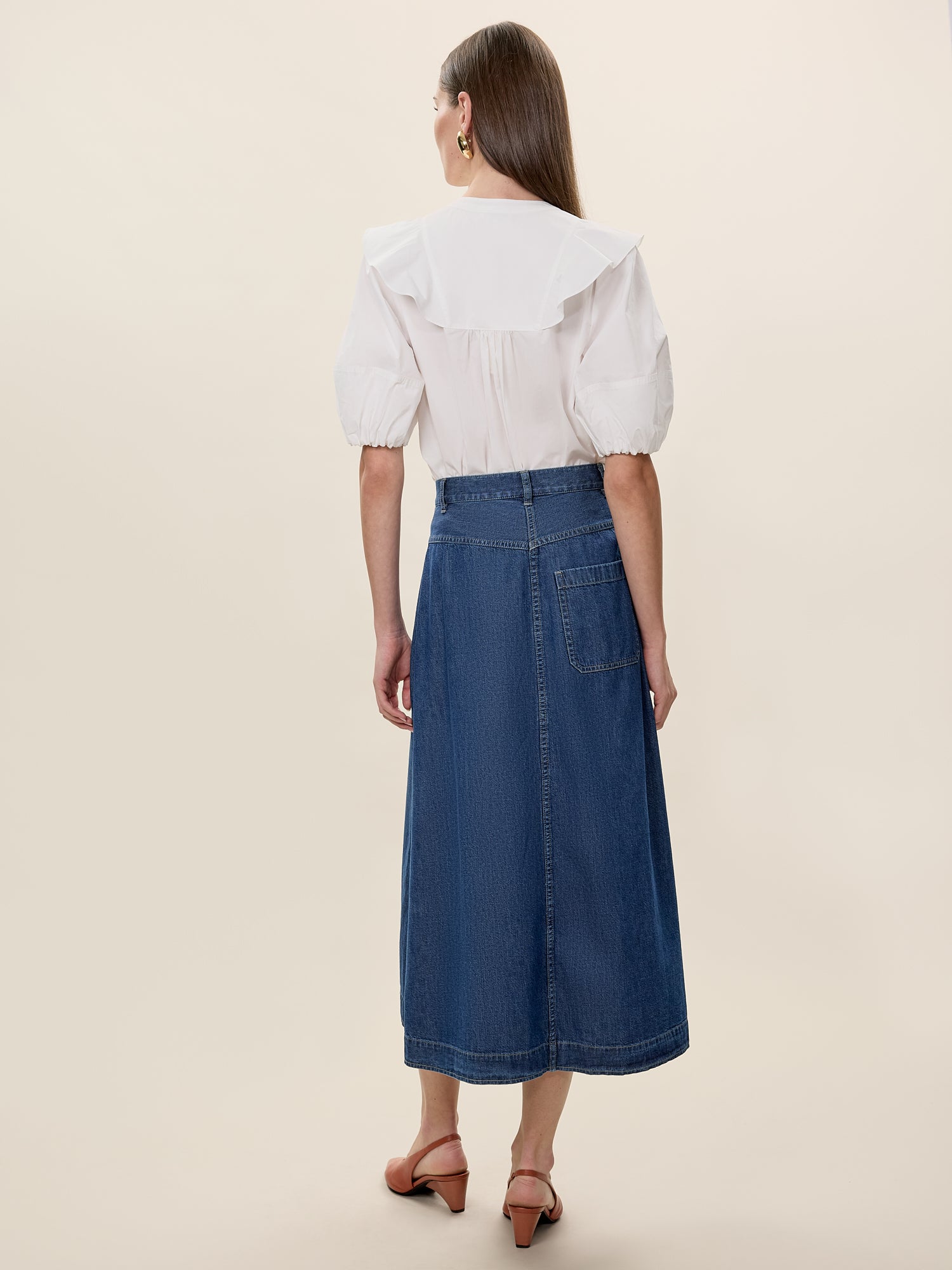 Edith Denim Skirt in Edith Indigo by Rebecca Taylor
