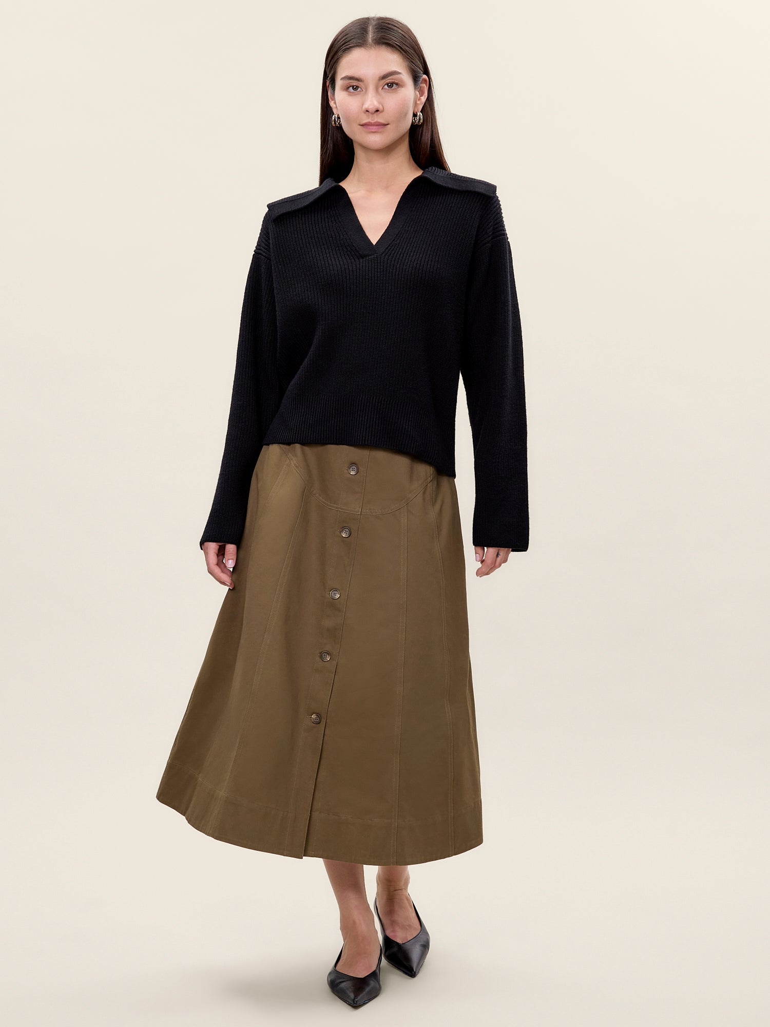 Giselle Knit Sweater in Black by Rebecca Taylor